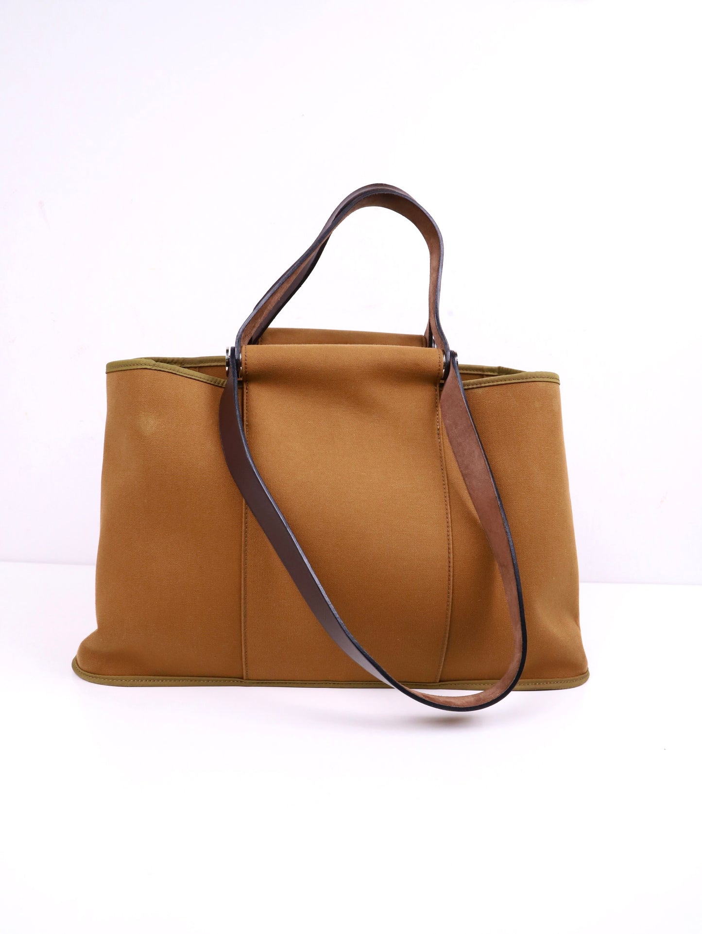 Hermes|Cabag 手提包 干邑色帆布 皮革 口M 2009