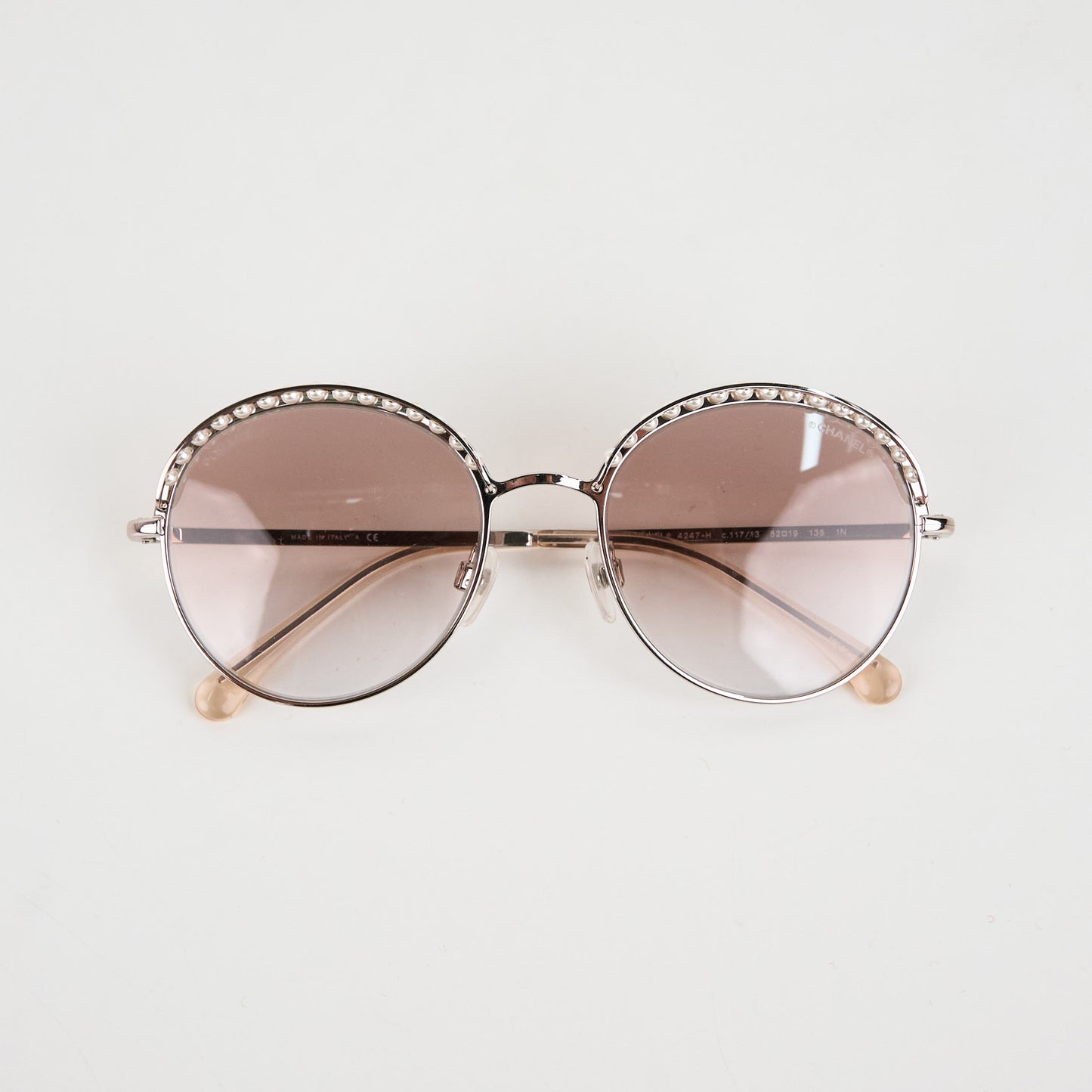 Chanel | Pearl Sunglasses Pink Gold 4247-H