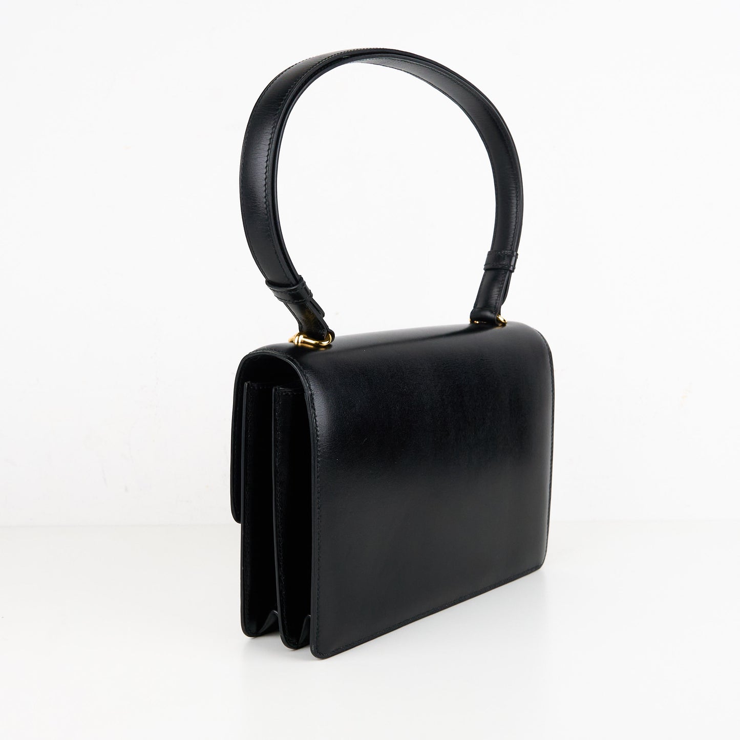 Hermes|Fonsbelle shoulder bag Box Calf Black 1989