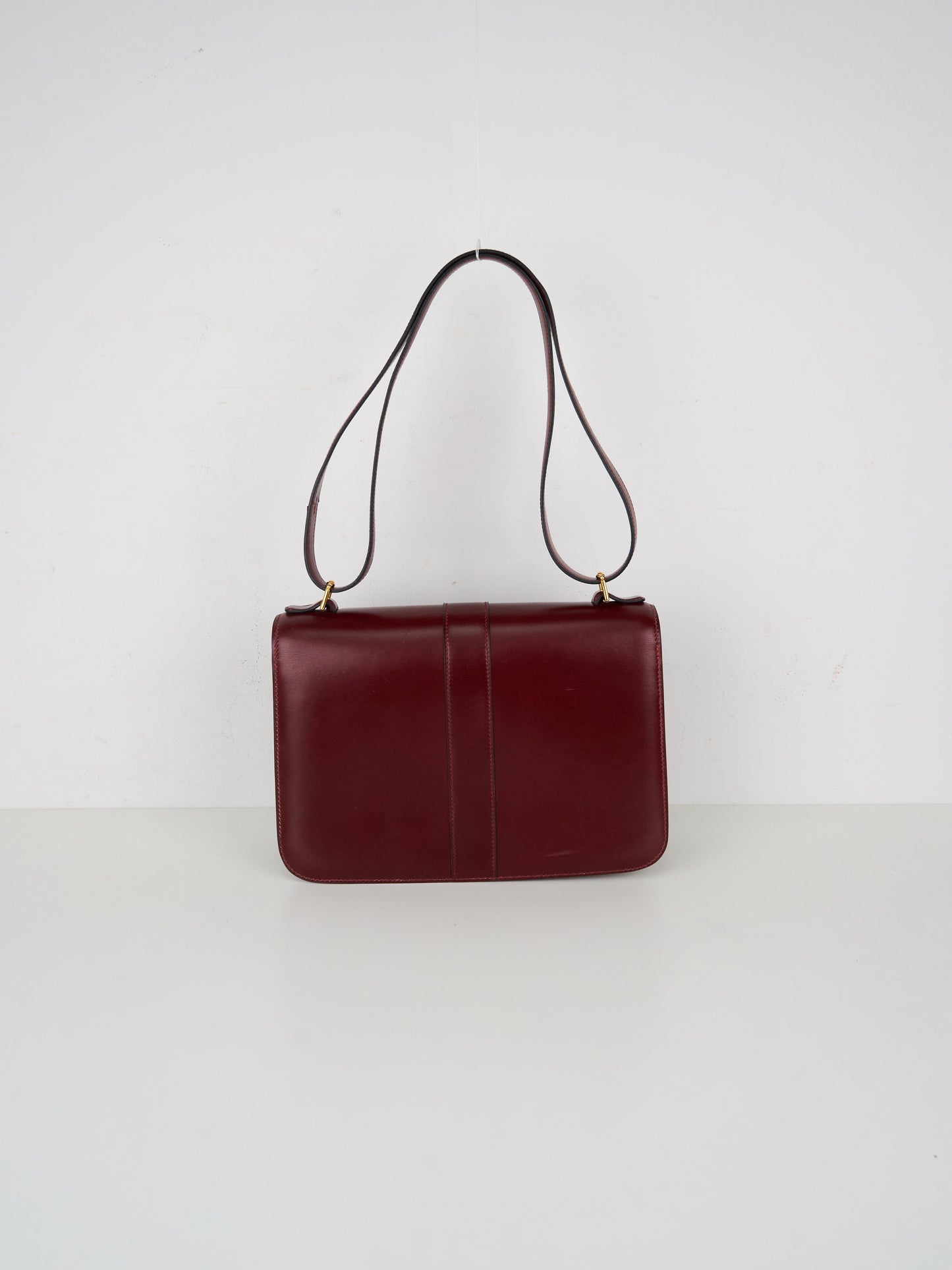 Hermes | sologne Vintage Shoulder Bag box calf burgundy 1981