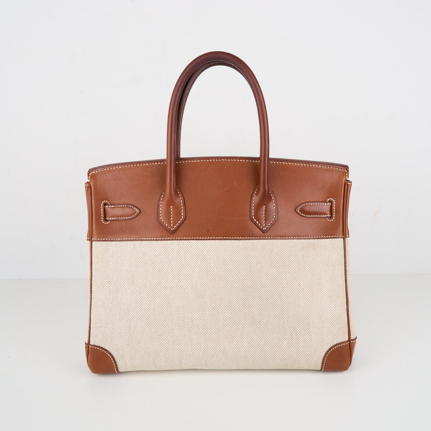 Hermes|Birkin 30 Handbag Barenia/Toile Faubourg Canvas 2003