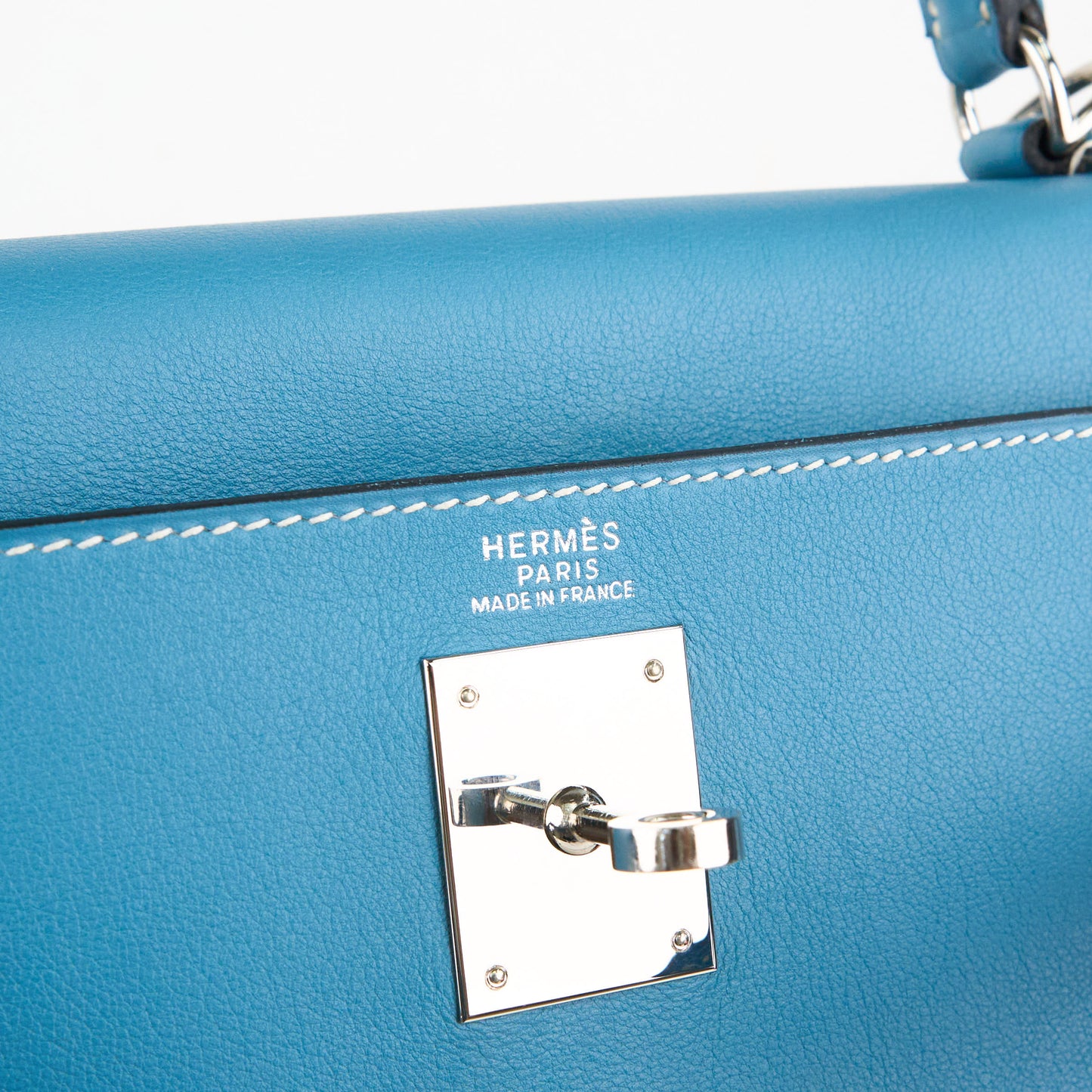 Hermes| Kelly 32 Handbag Blue Jean Swift 2005