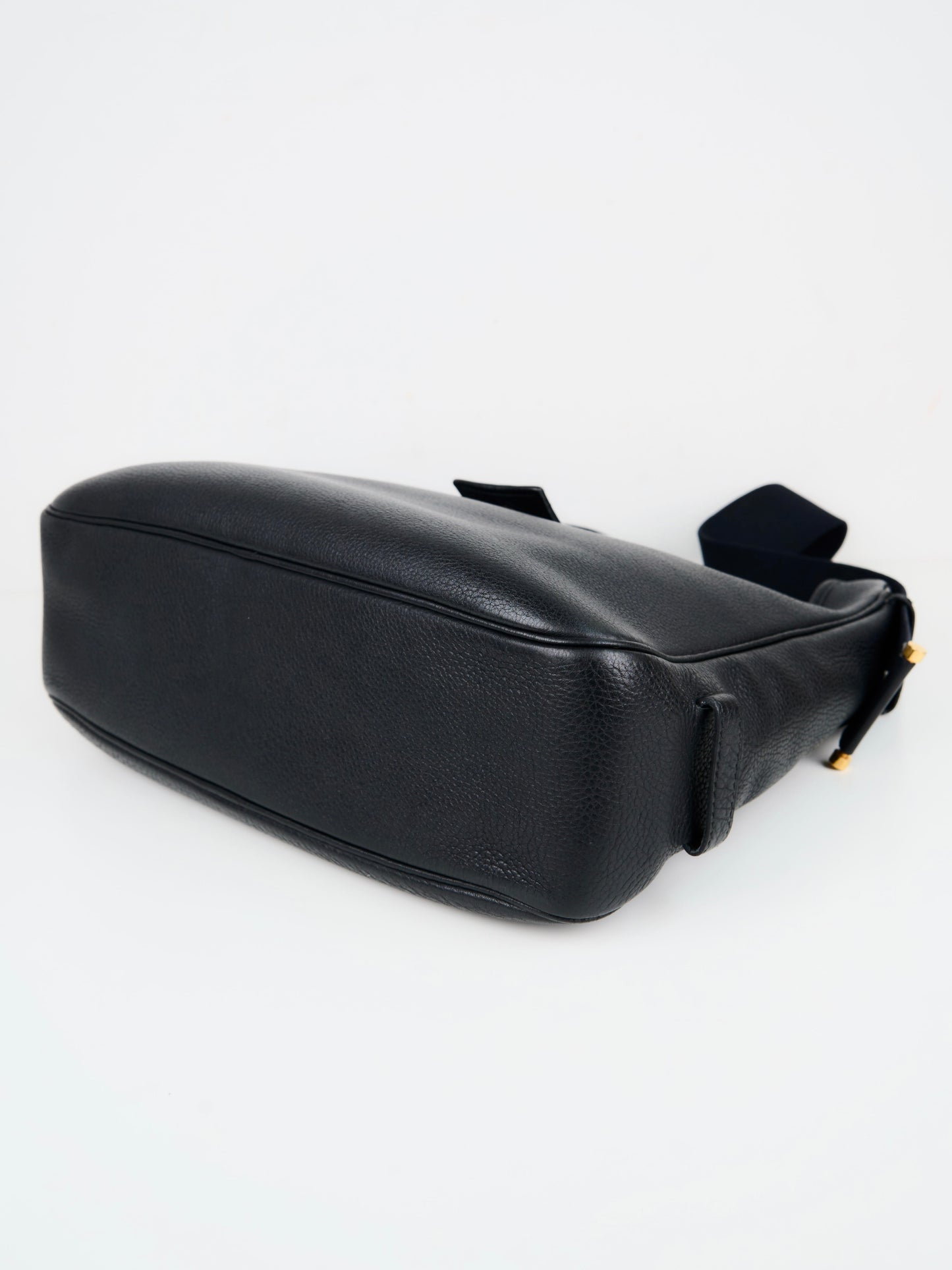 Hermes|Tsako Black shoulder Bag Taurillon Clemence 1997