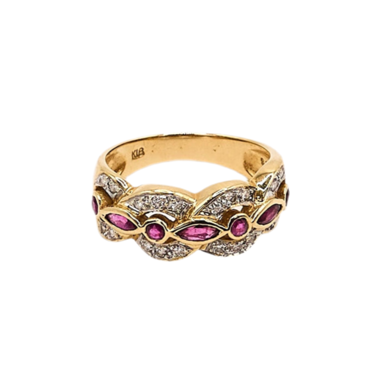 K18 Ruby Diamond Ring R0.38ct D0.38c #13