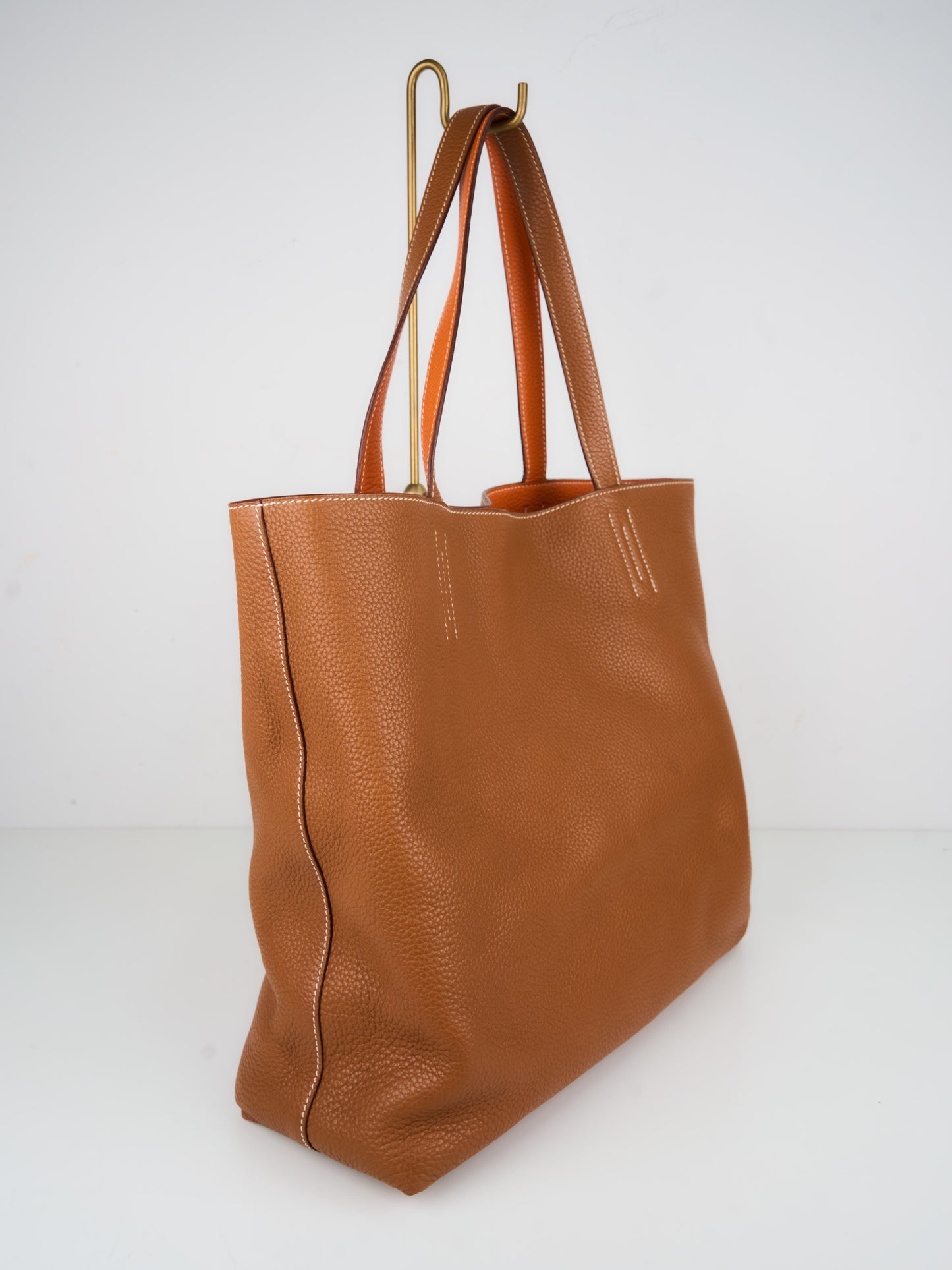 Hermes| Double Sens shoulder bag reversible Tote bag Gold/Orange Togo 2009