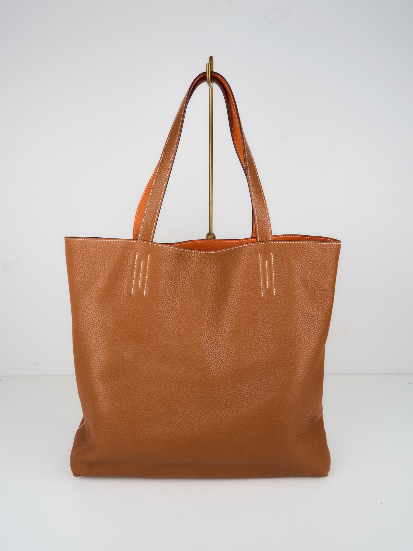 Hermes| Double Sens shoulder bag reversible Tote bag Gold/Orange Togo 2009