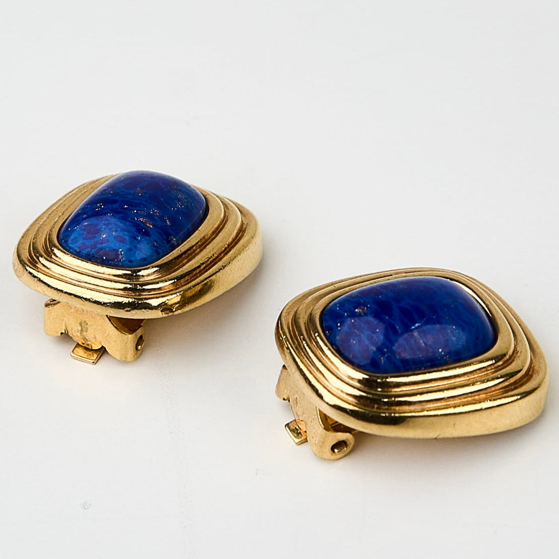 Christian Dior|Vintage Gold plated Earrings Lapis