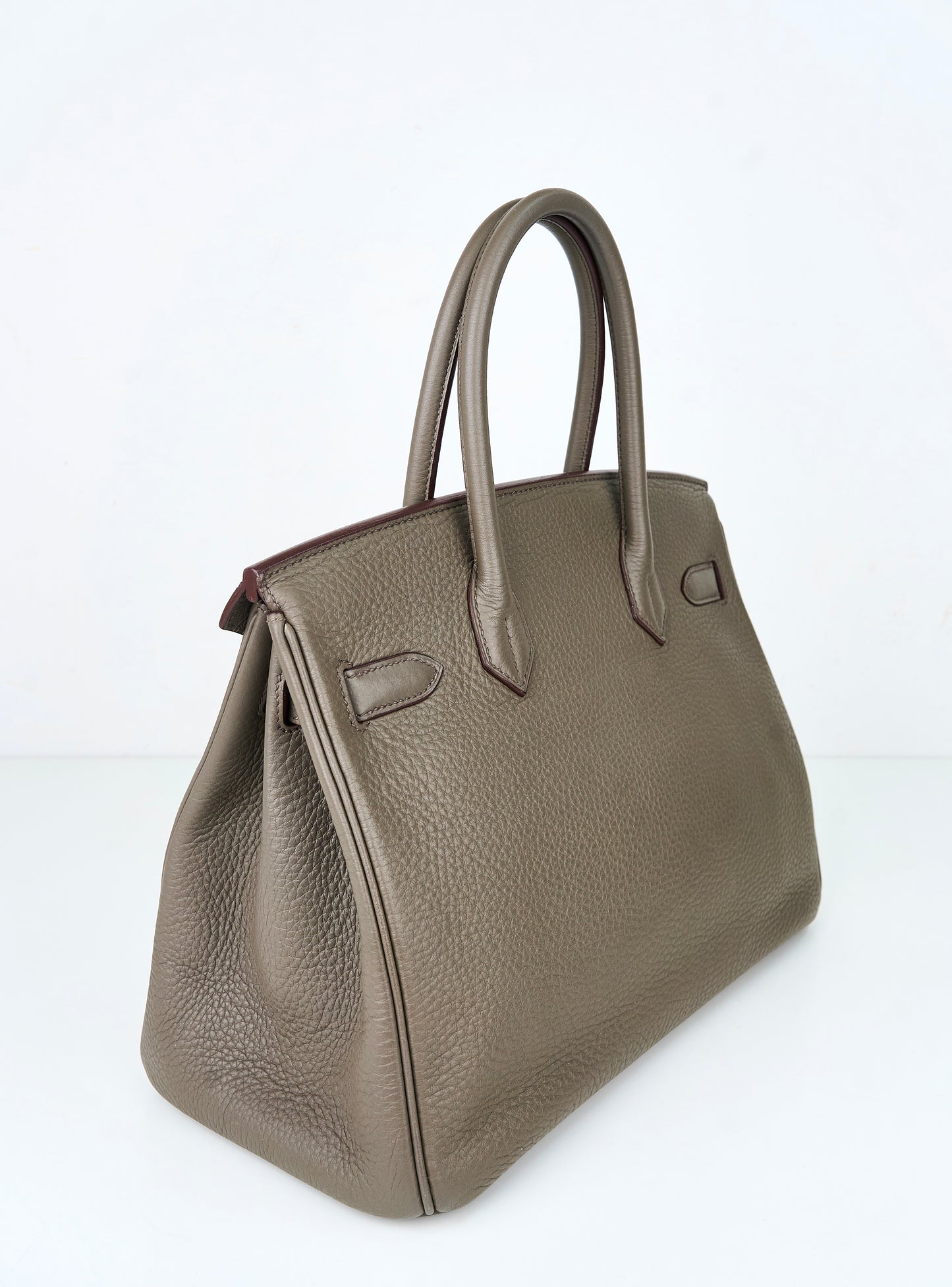 Hermes|Birkin 30 Club Togo/Lizard Etain/Graphite/Vert Olive 2011