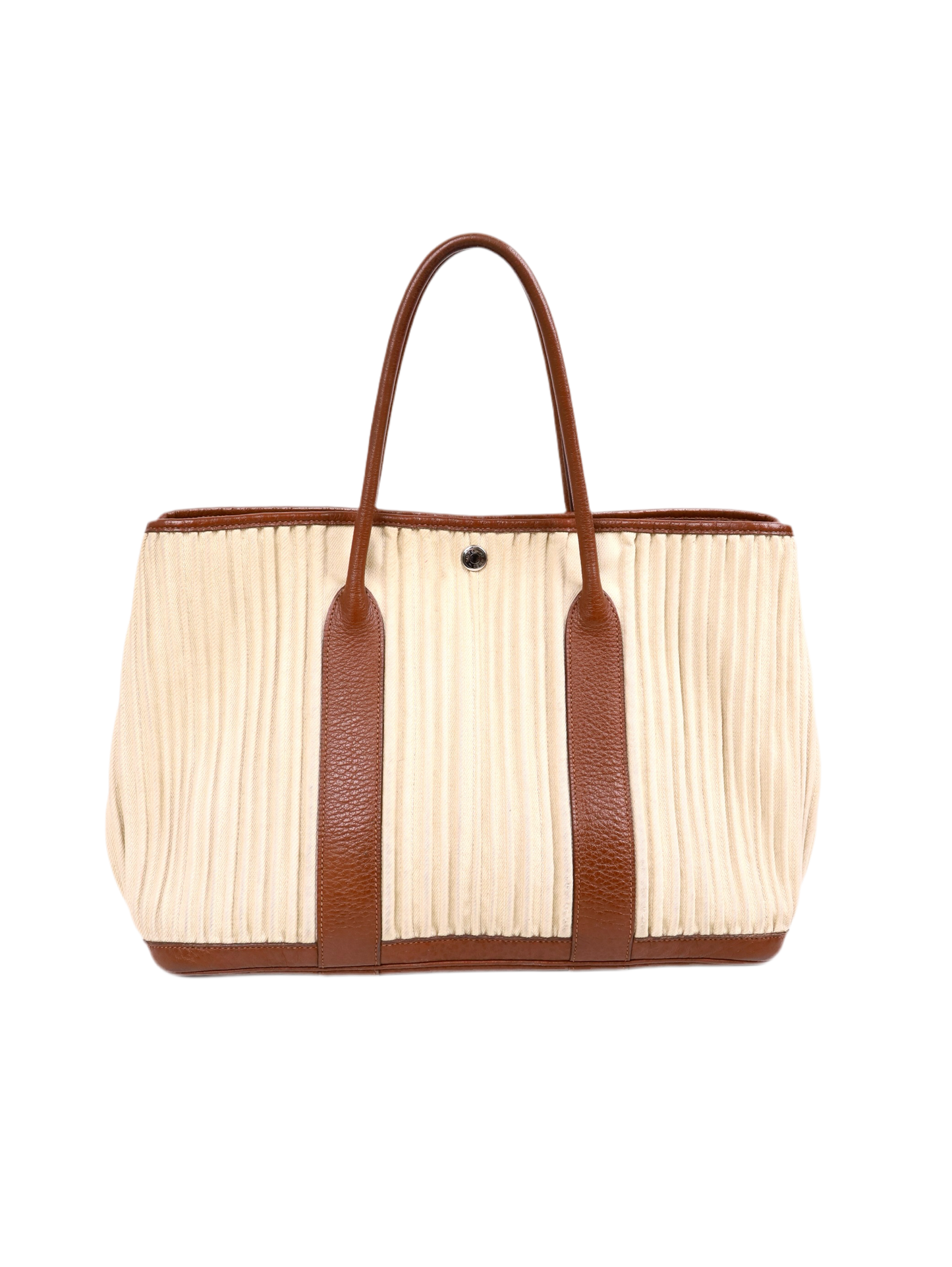 Hermes|Garden Party PM Handbag Ribbed Canvas 2008