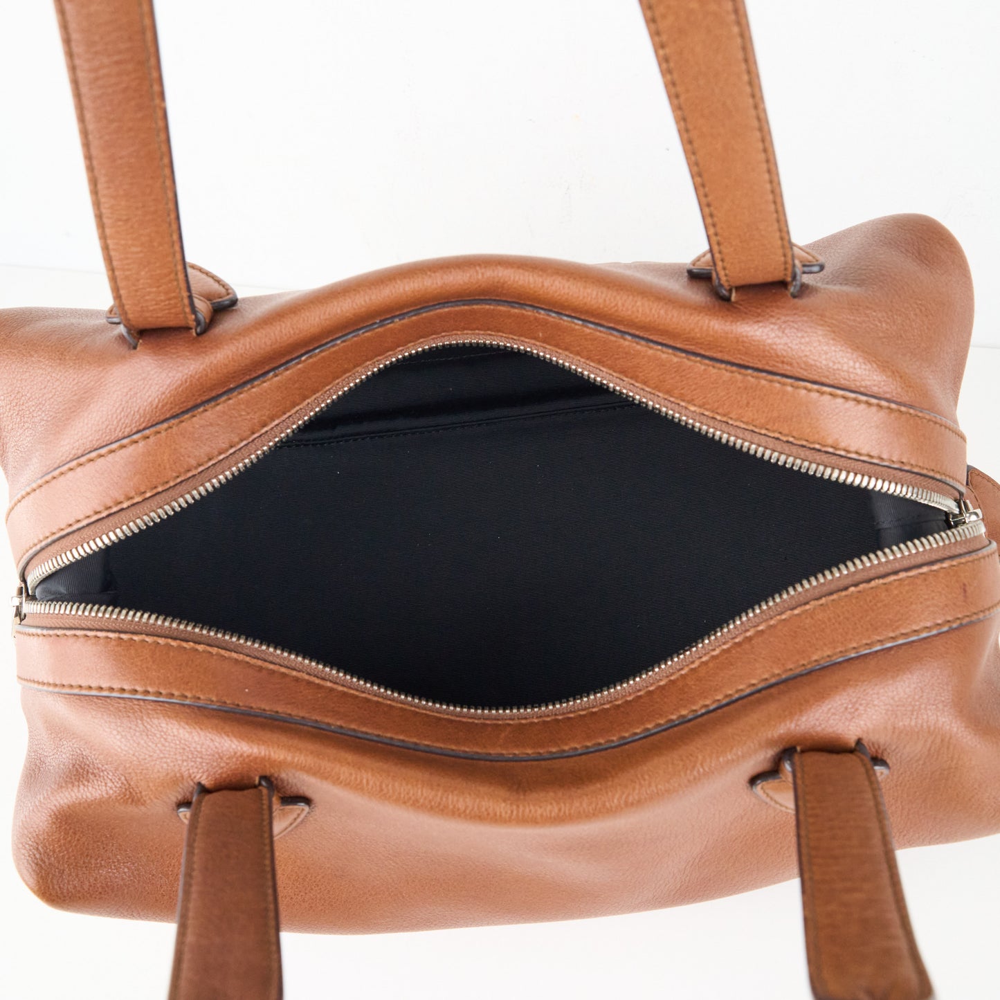 LOEWE| Brown Leather Boston Handbag Shoulder bag