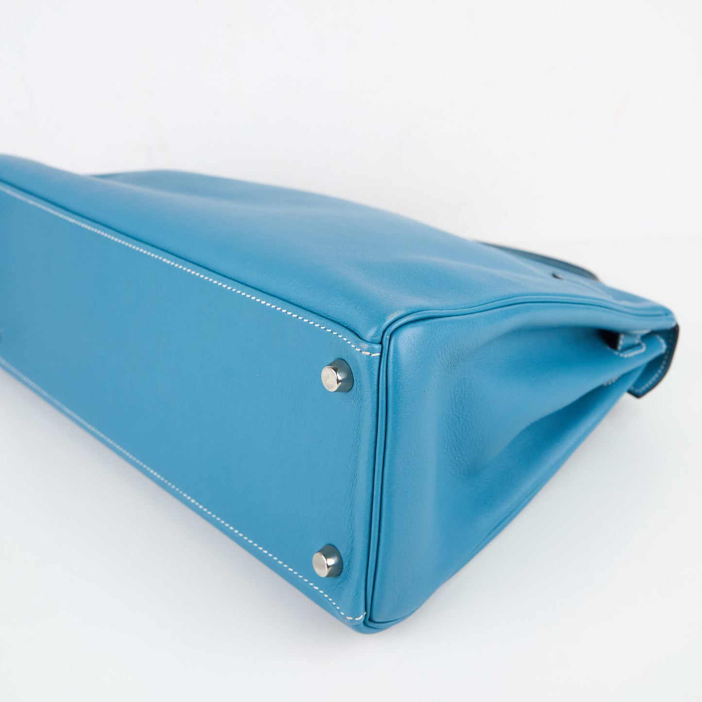 Hermes| Kelly 32 Handbag Blue Jean Swift 2005