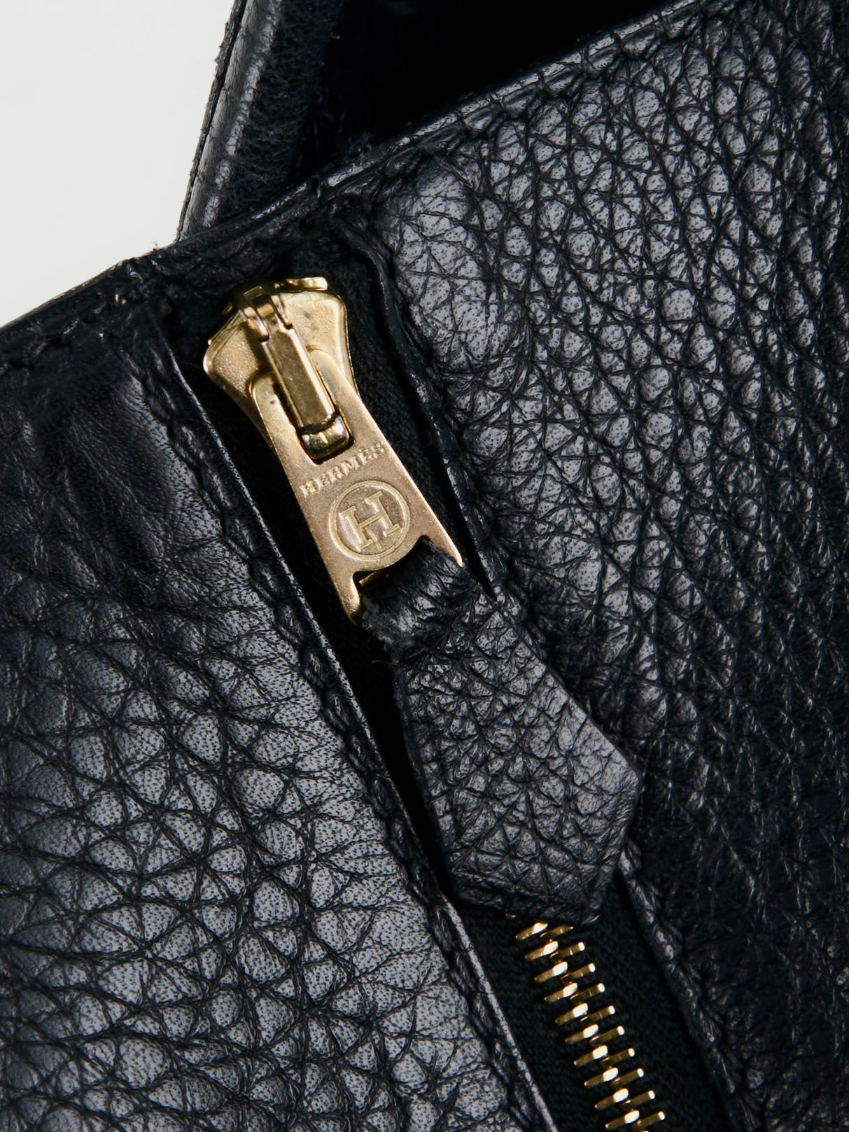 Hermes|Tsako Black shoulder Bag Taurillon Clemence 1997