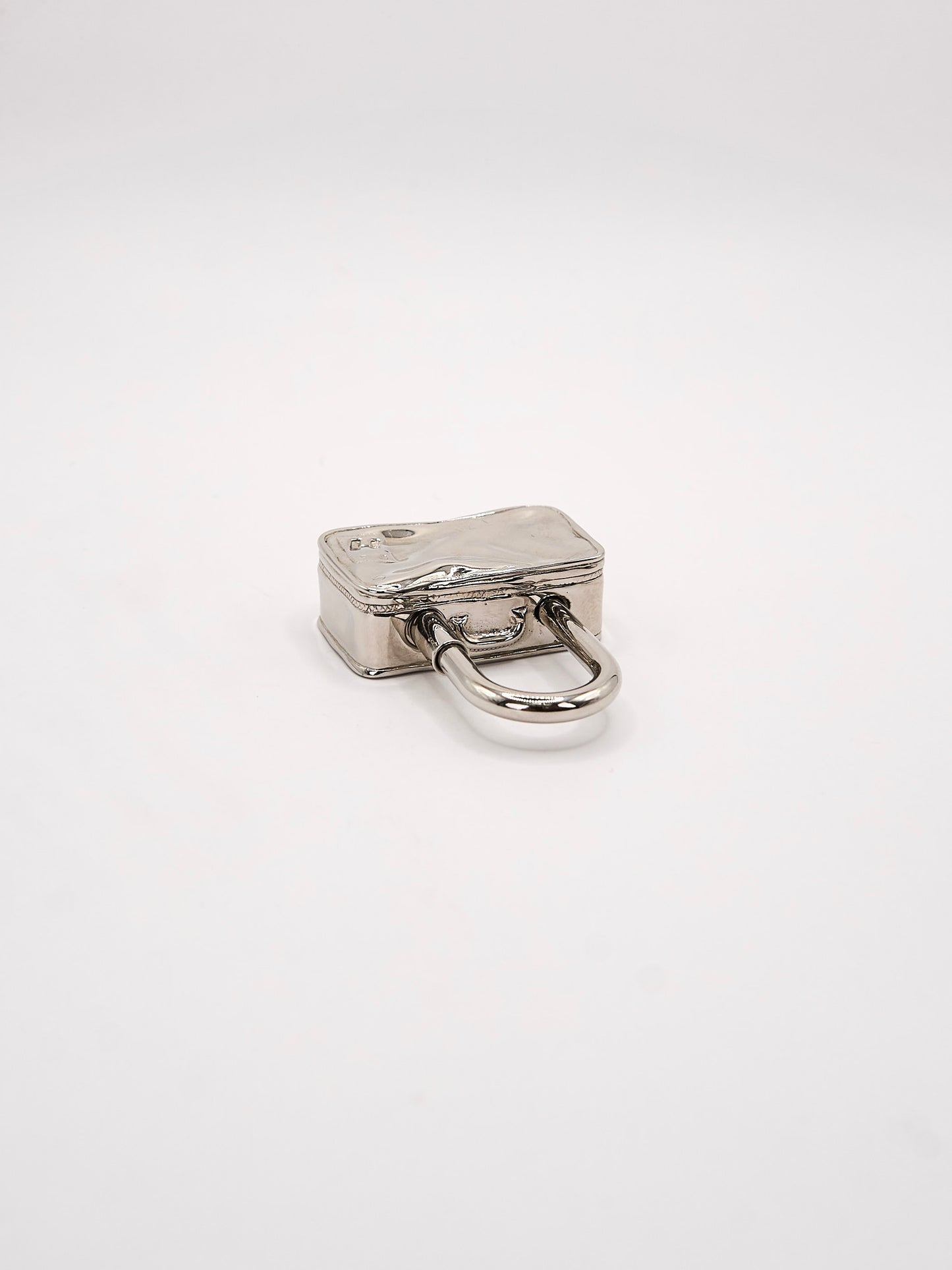Hermes| Palladium Plated 2009 Suitcase Cadena Lock Charm