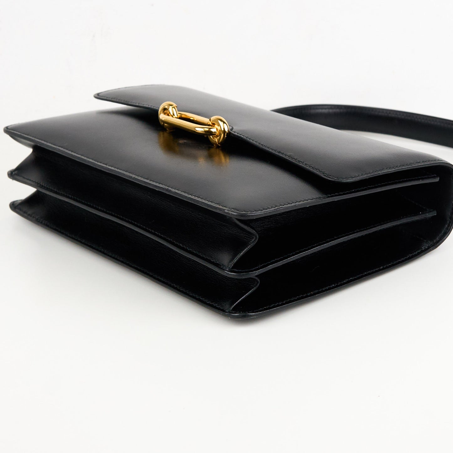 Hermes|Fonsbelle shoulder bag Box Calf Black 1989