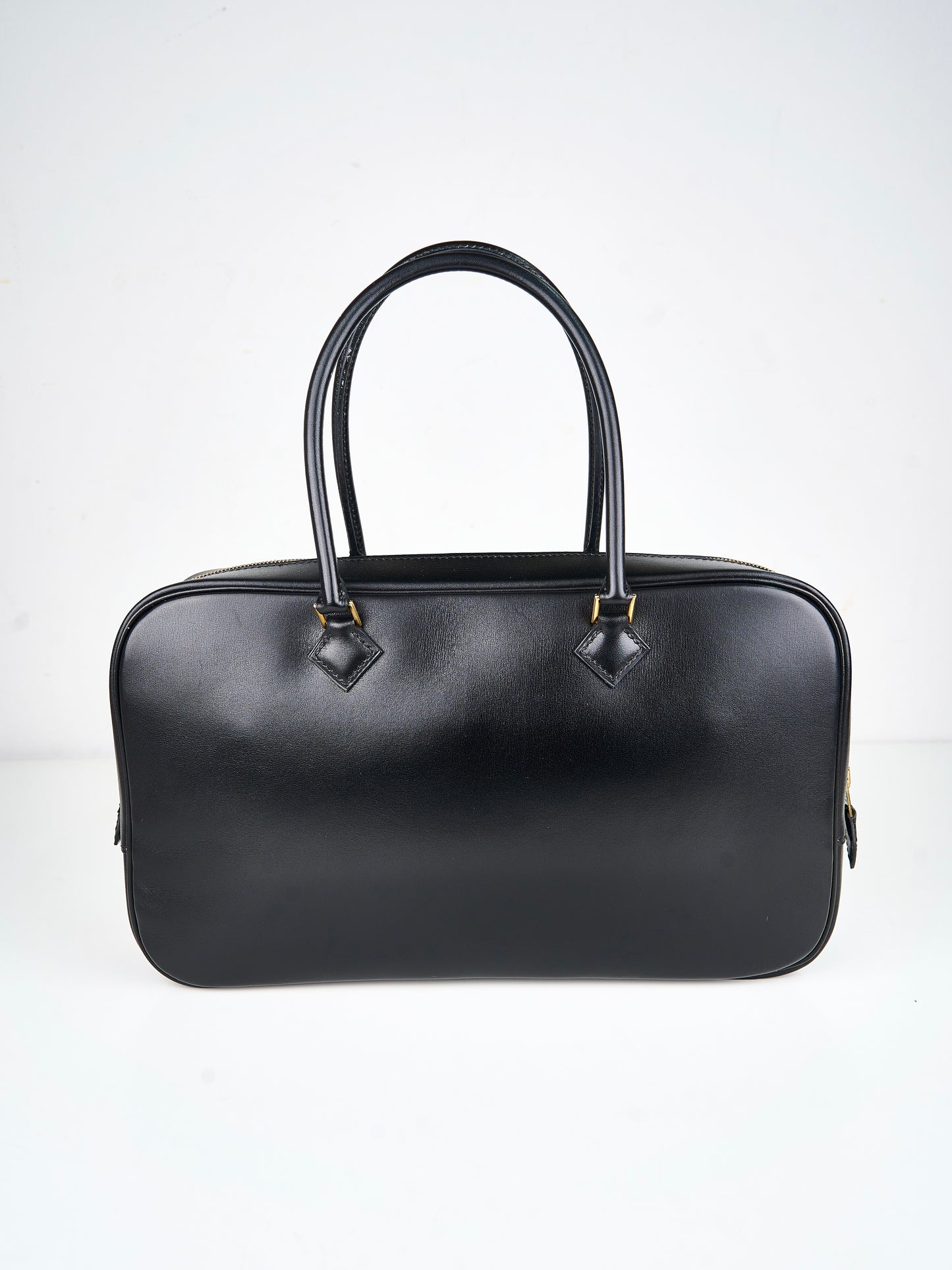 Hermes|Plume elan 28 Handbag Black Box Calf 2000