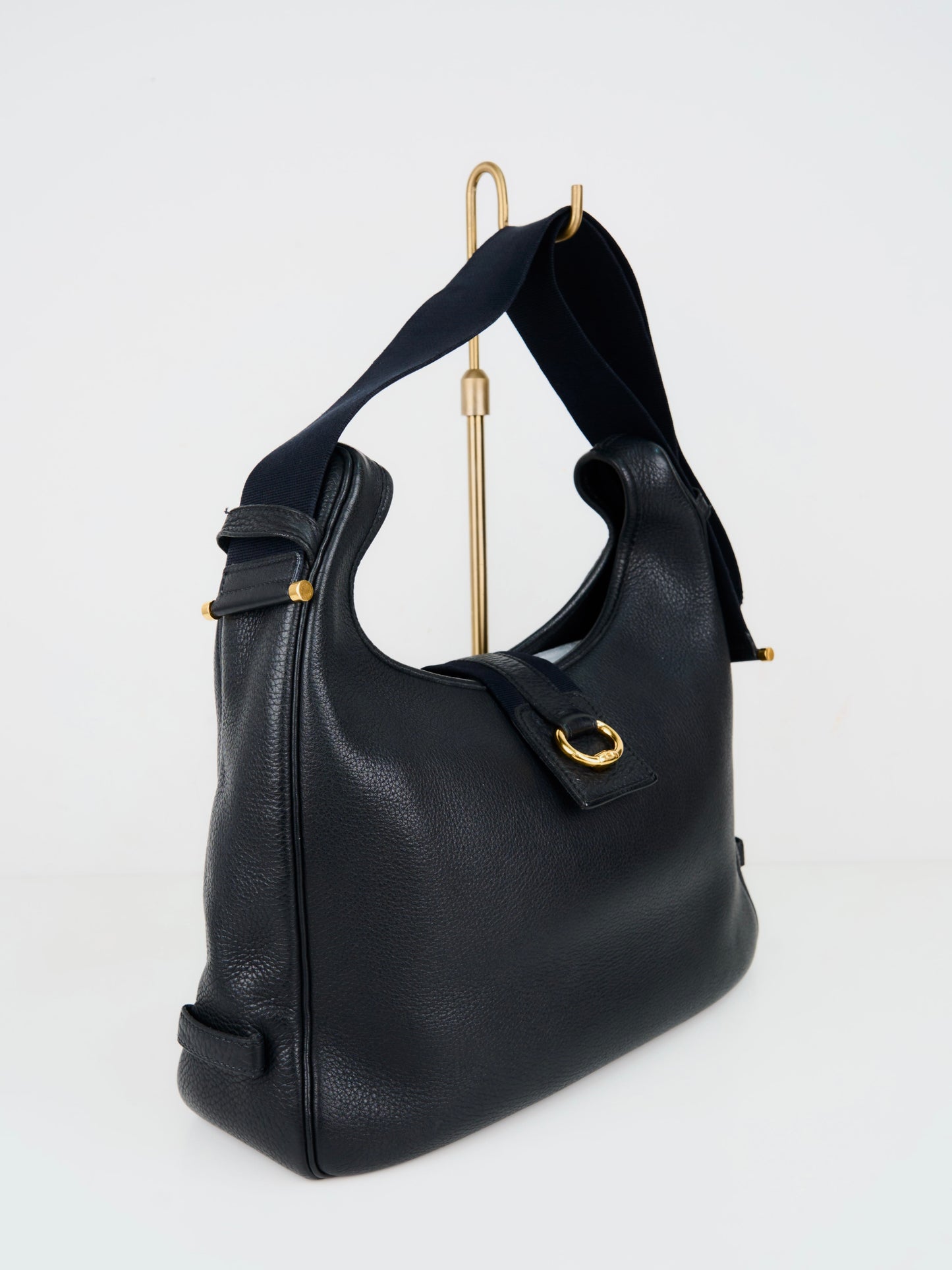 Hermes|Tsako Black shoulder Bag Taurillon Clemence 1997