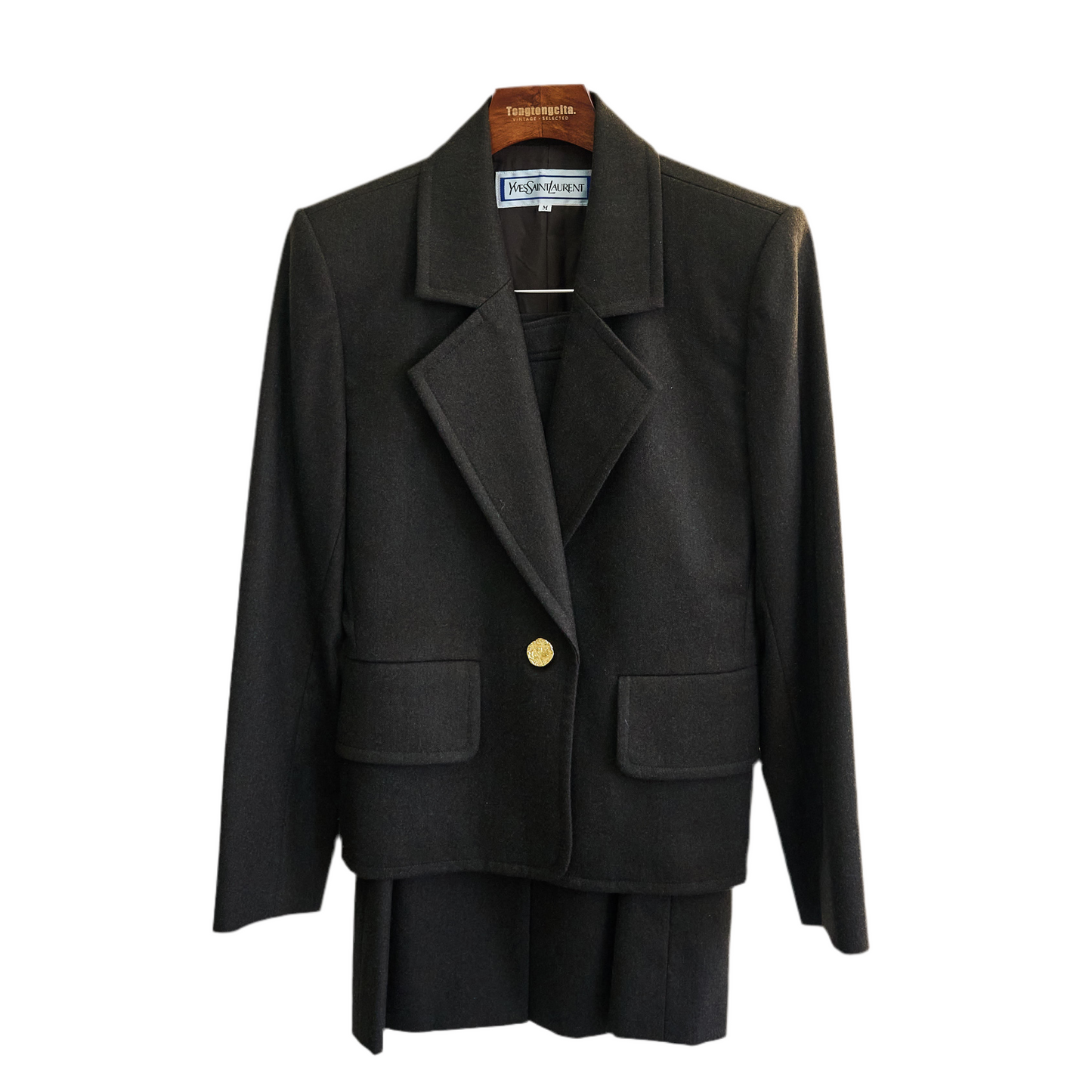 YSL | Brown Blazer&Skirt wool Setup