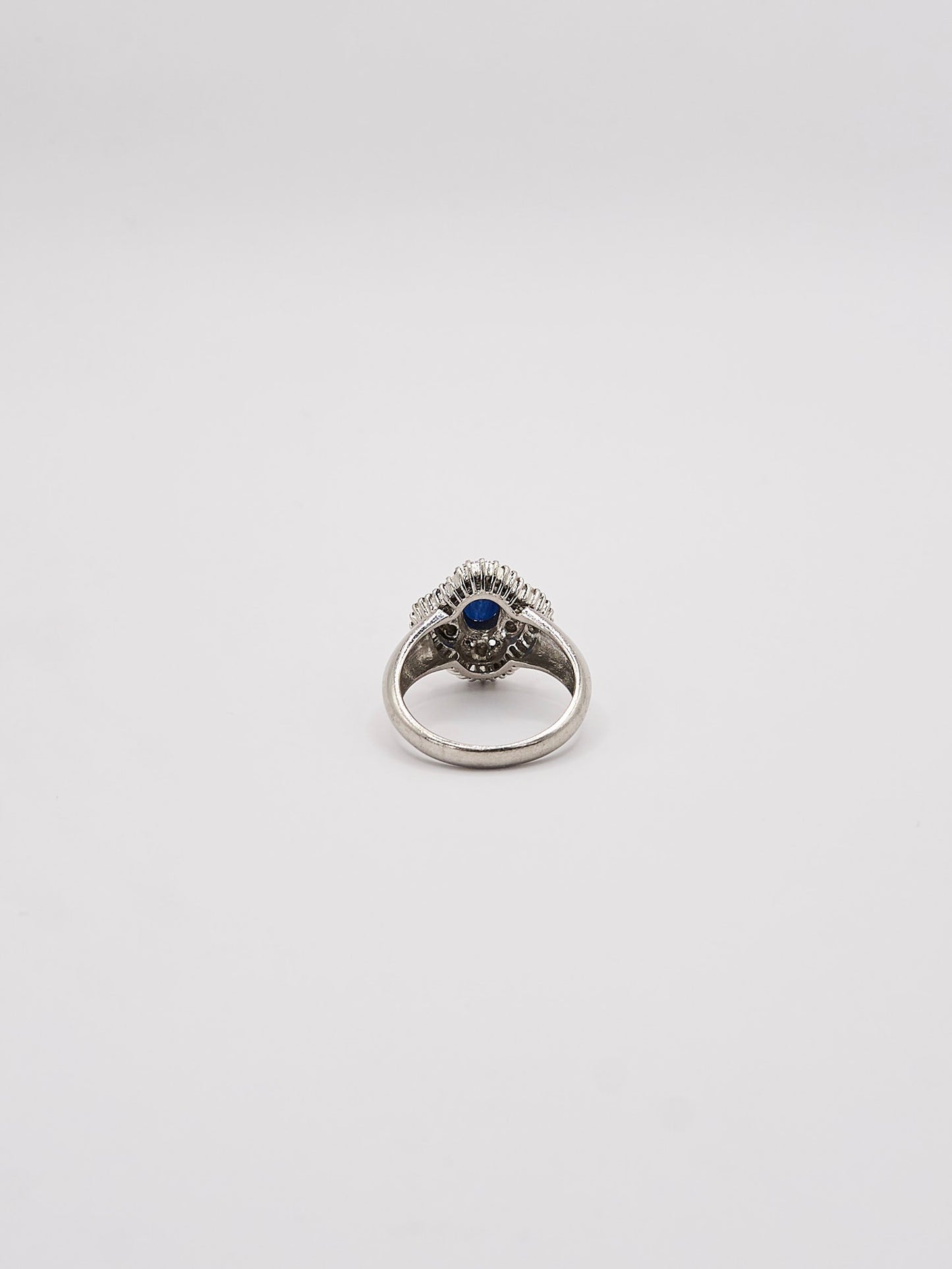 PT900 Blue Sapphire Diamond Ring #13