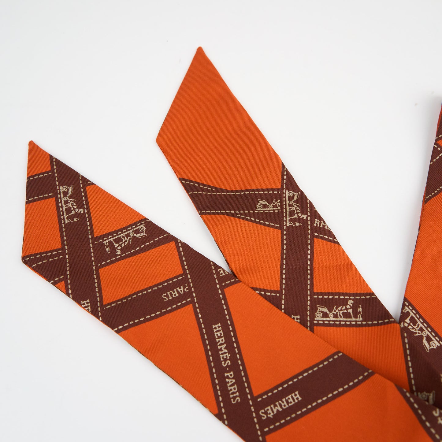 Hermes |Orange Ribbon Twilly