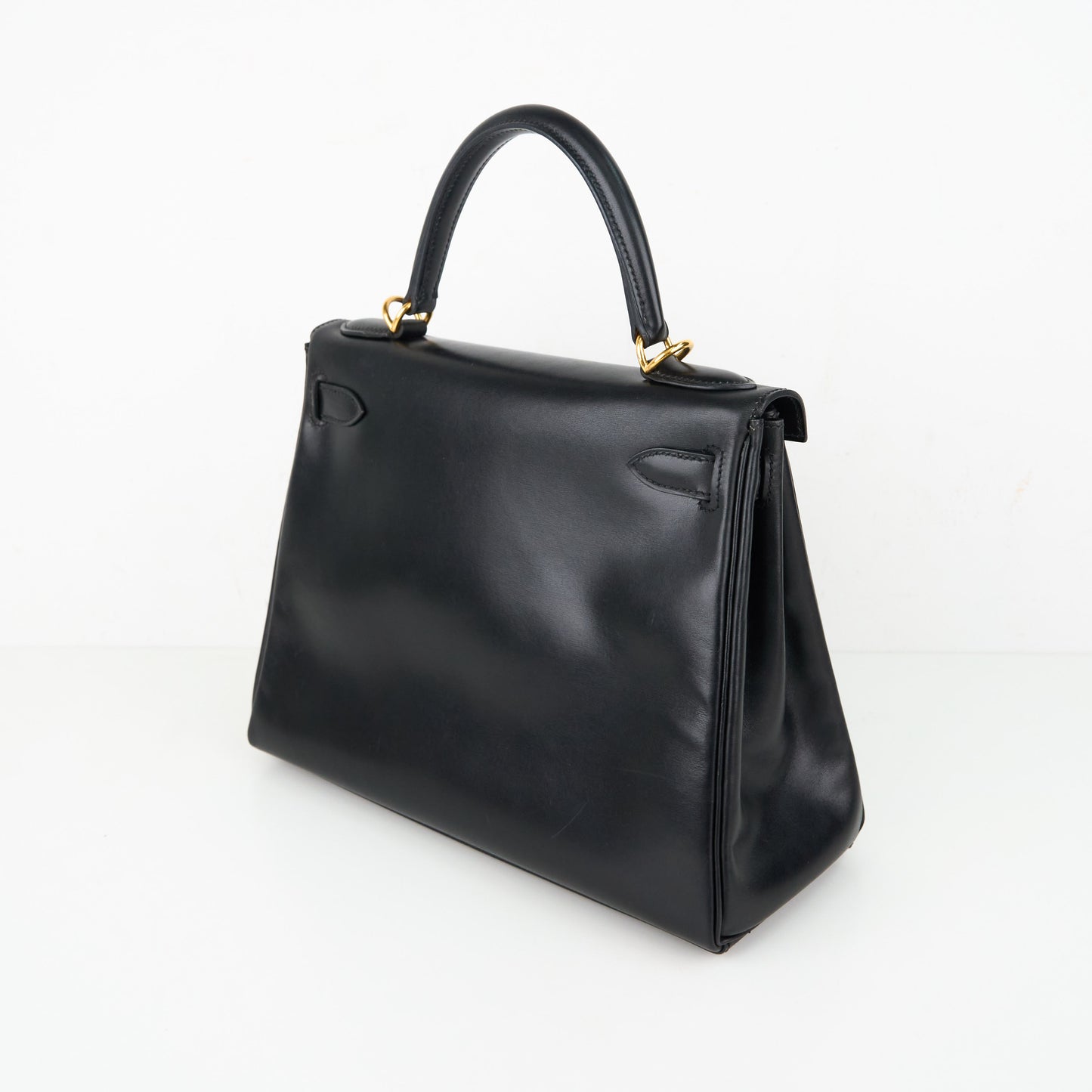Hermes| Kelly 28 Handbag Box calf Black 2000