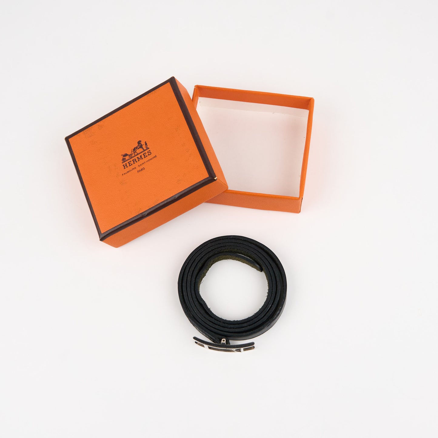 Hermes | Hapi Quad Tour Leather Bracelet Black Box Calf 2001