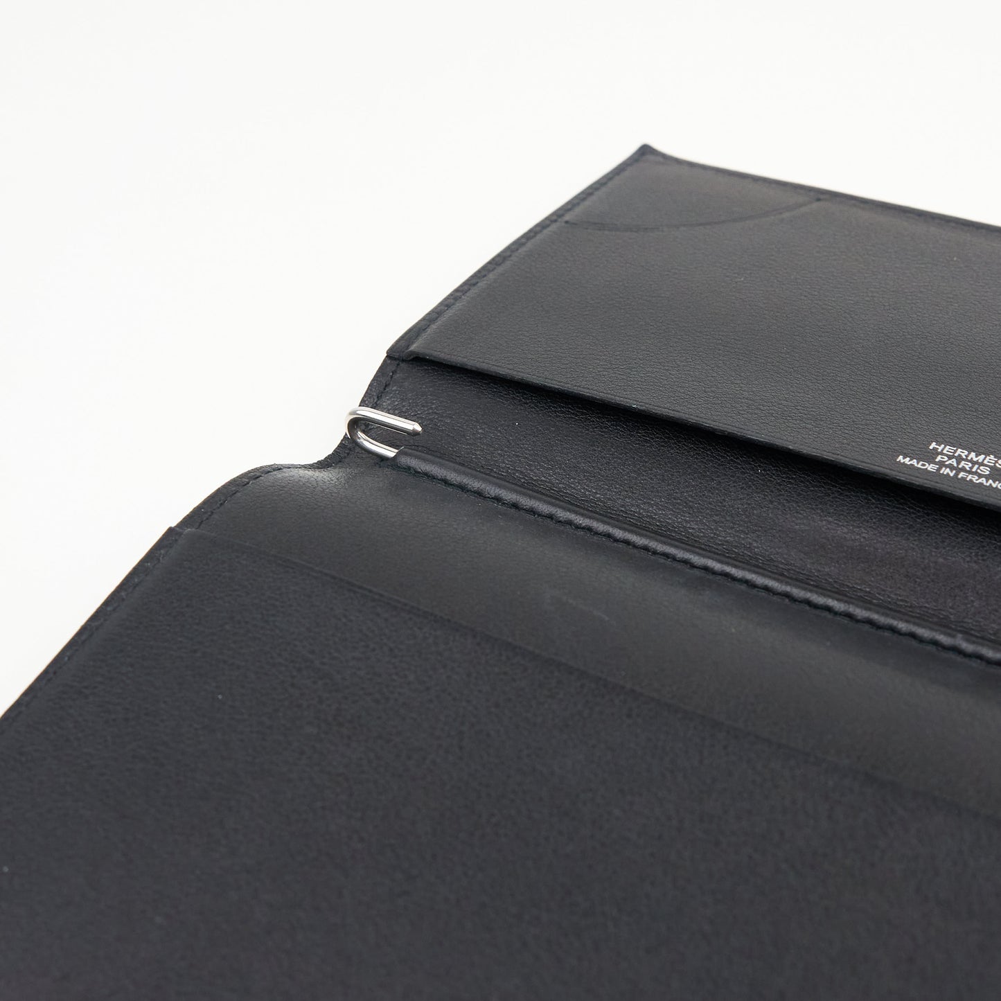 Hermes| Journal Case Passport Cover Black Evercalf 2007
