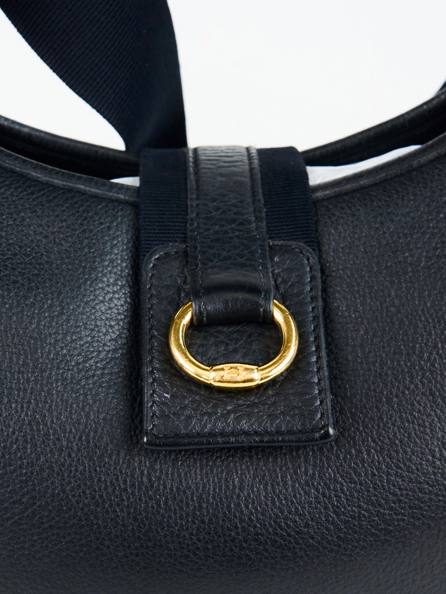 Hermes|Tsako Black shoulder Bag Taurillon Clemence 1997