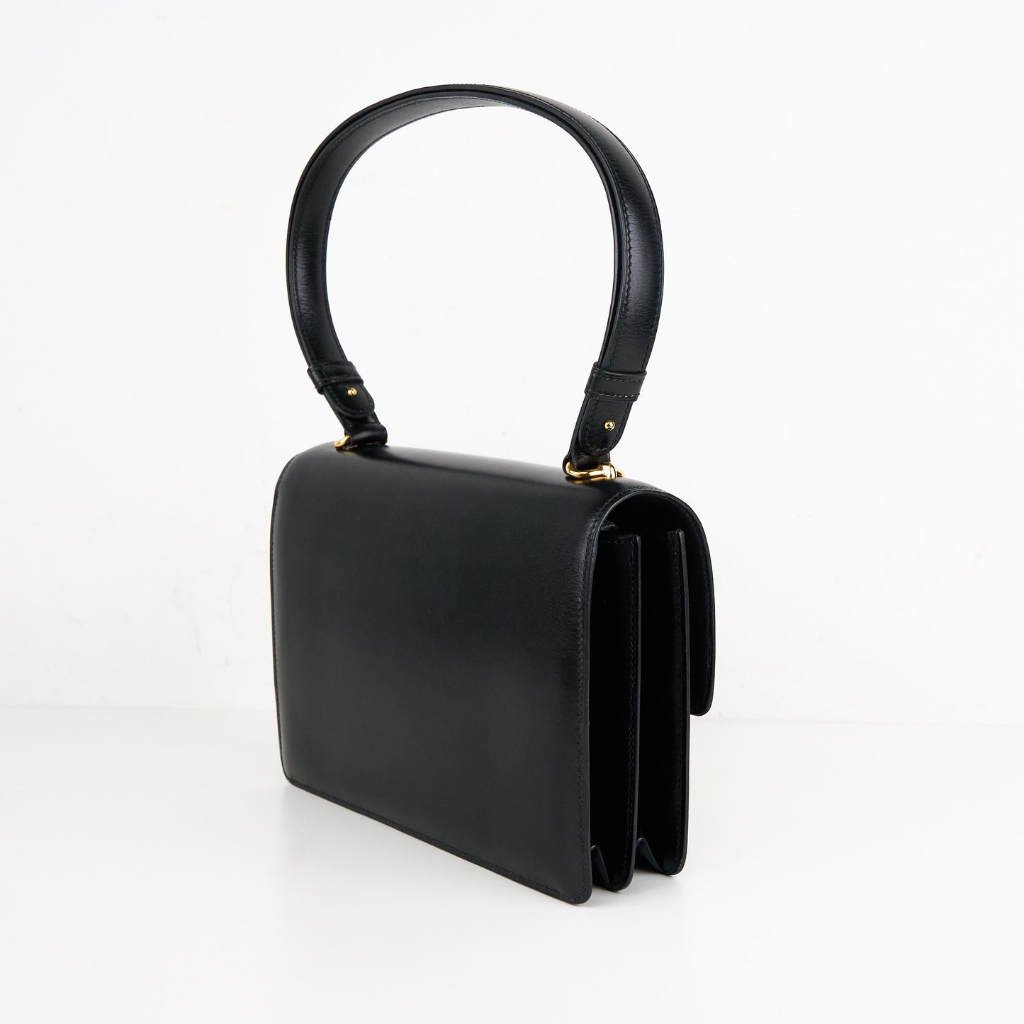 Hermes|Fonsbelle shoulder bag Box Calf Black 1989
