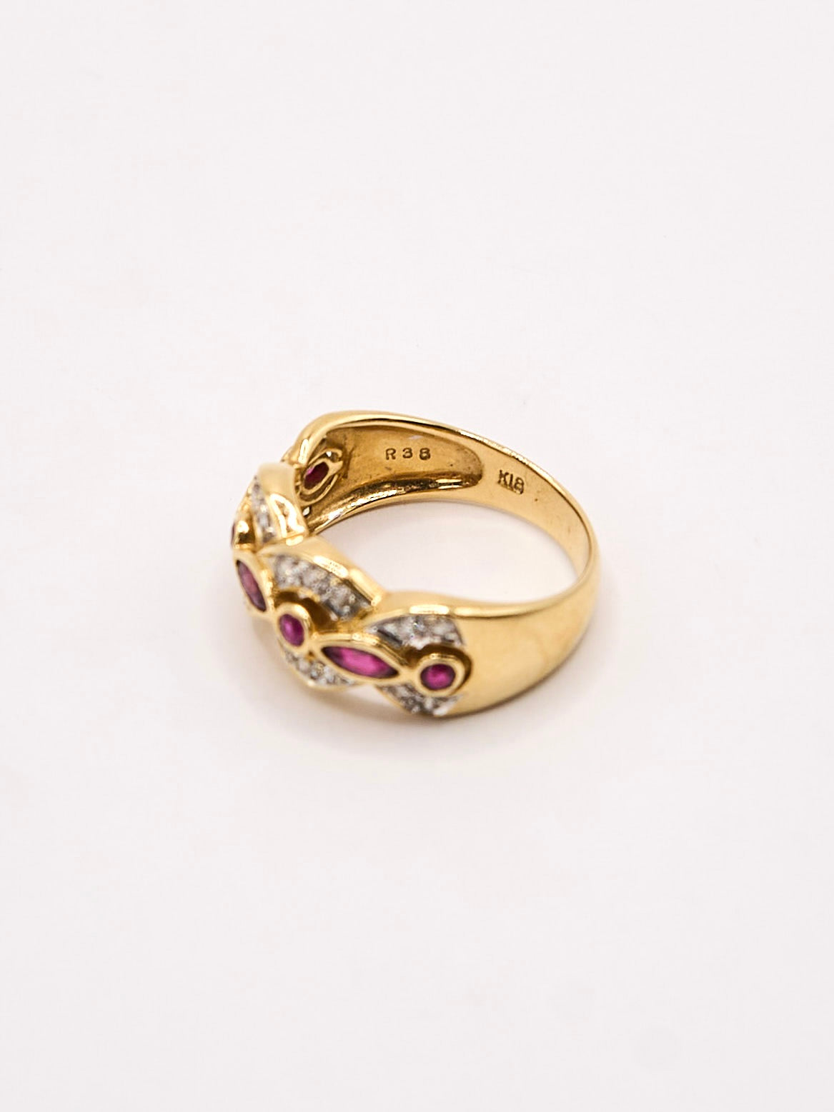 K18 Ruby Diamond Ring R0.38ct D0.38c #13