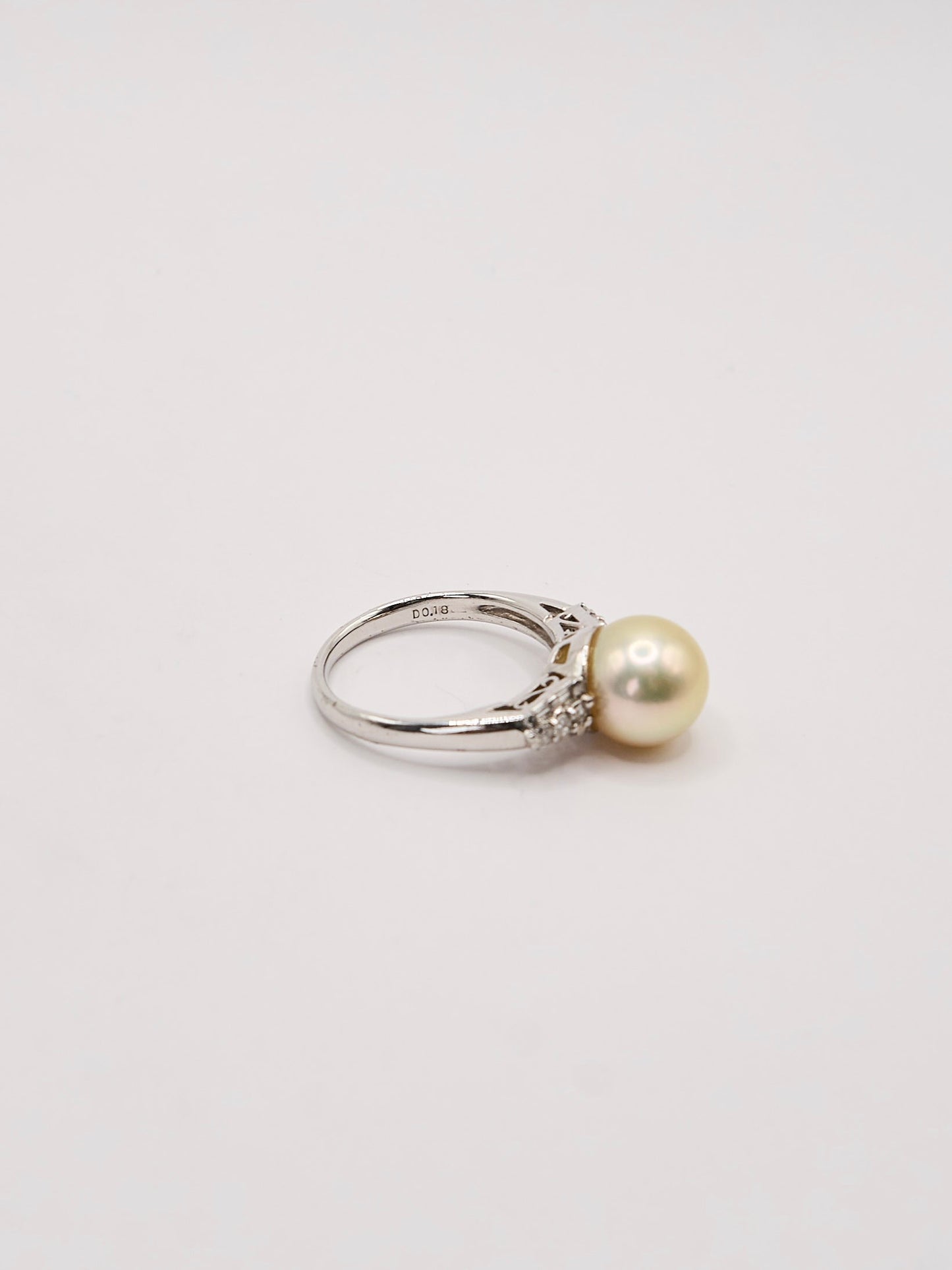 9.2mm Akoya Pearl Diamond Ring #11