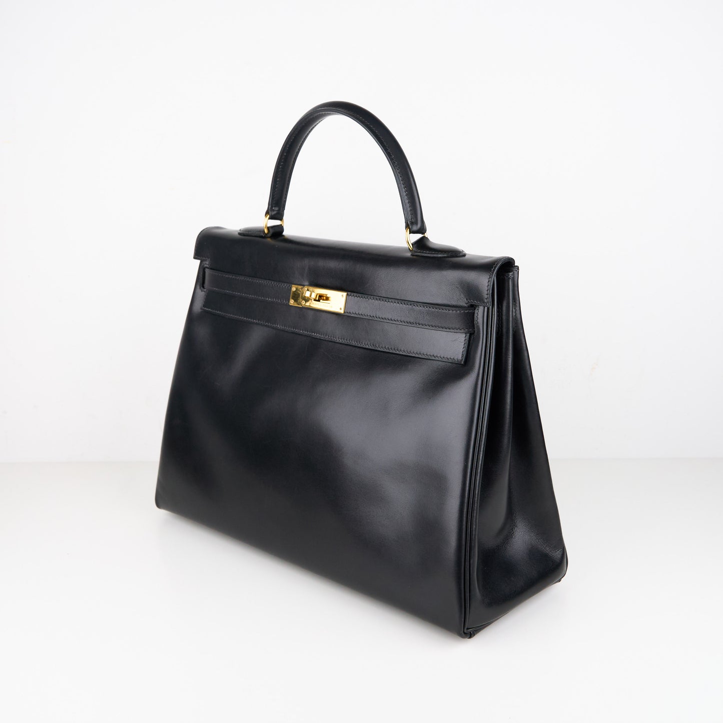 Hermes| Kelly 35 Handbag Box Calf Black 1993