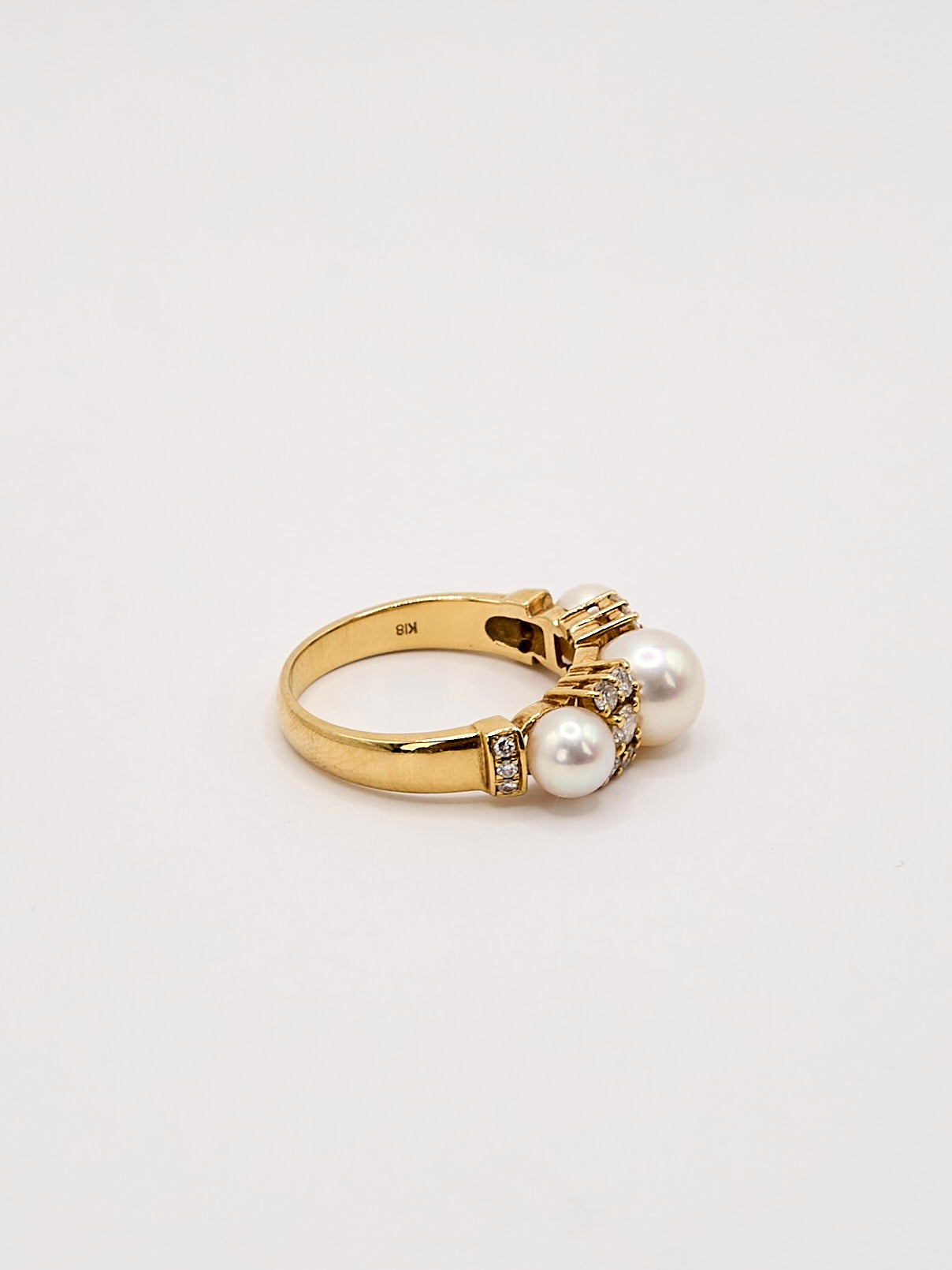 K18 Akoya Pearl Diamond Ring #11