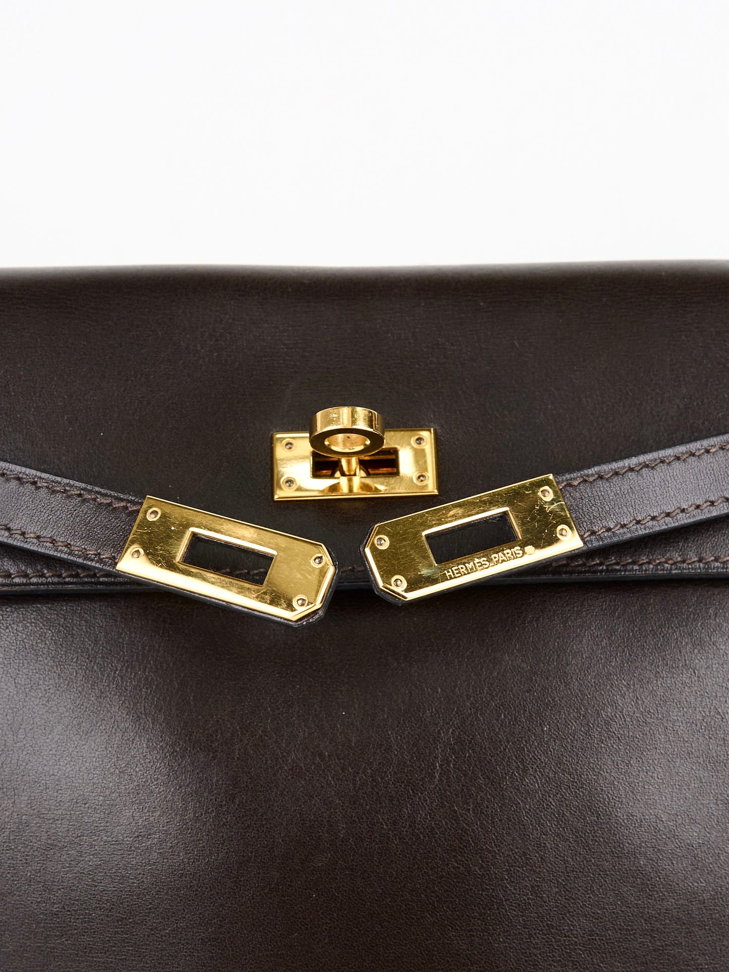 Hermes| Kelly Ado PM Backpack Chocolat Box Calf 1998