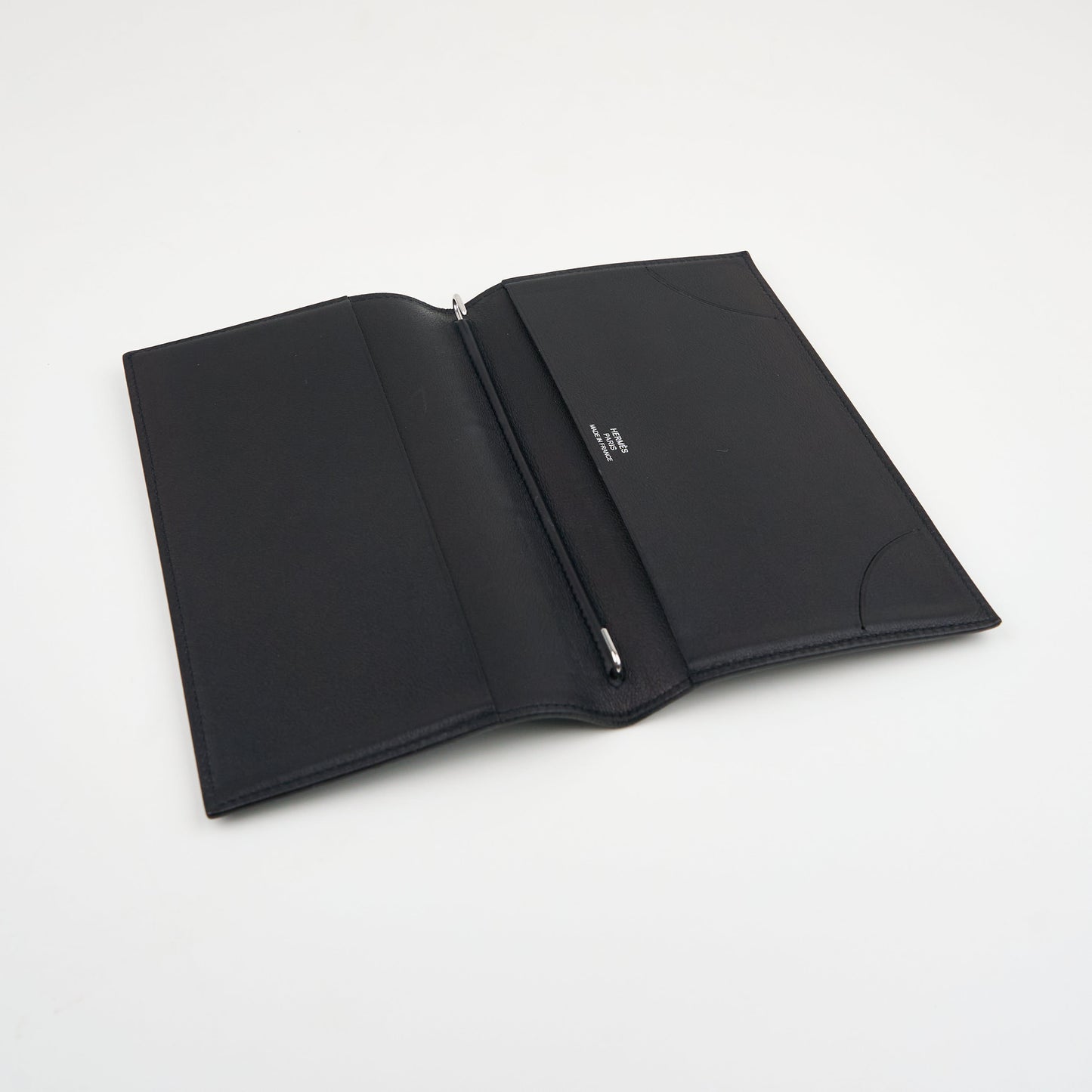 Hermes| Journal Case Passport Cover Black Evercalf 2007