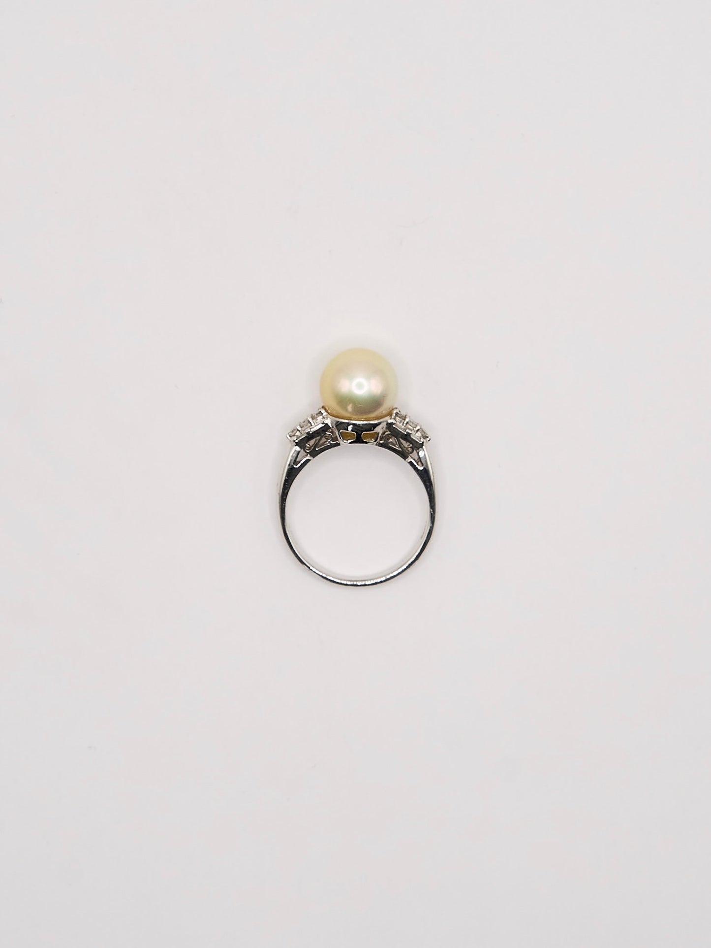 9.2mm Akoya Pearl Diamond Ring #11