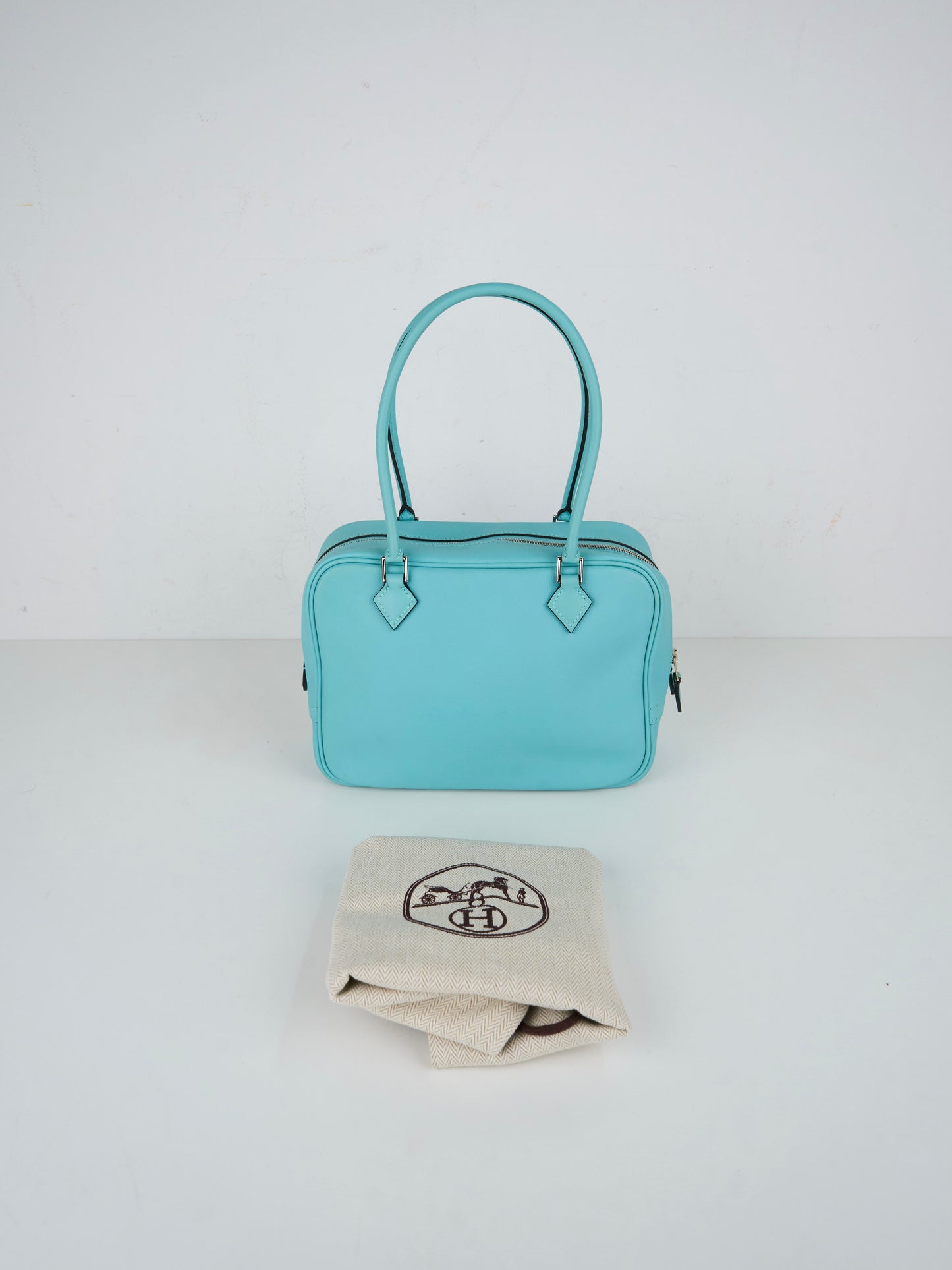Hermes| Plume Mini Handbag Plume 20 Blue Atoll 2015 Swift