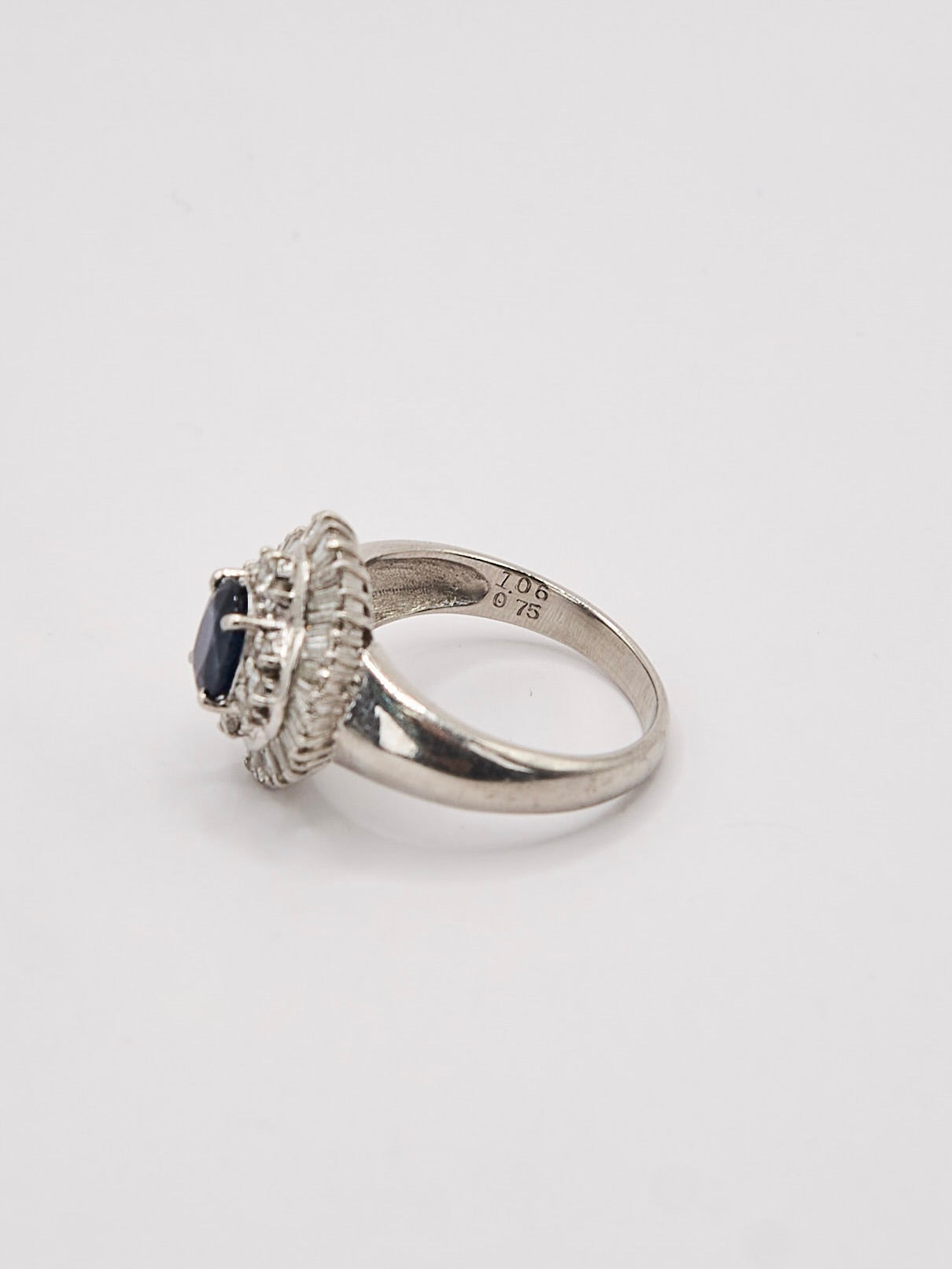 PT900 Blue Sapphire Diamond Ring #13
