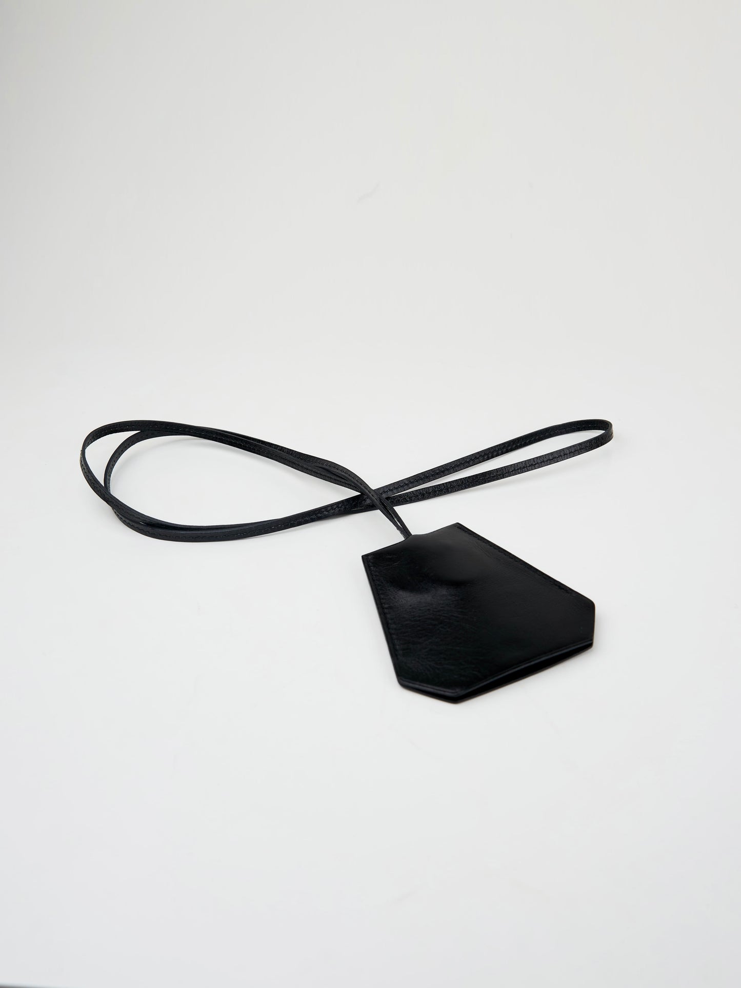 Hermes |Black Clochette Box Calf Necklace 1999