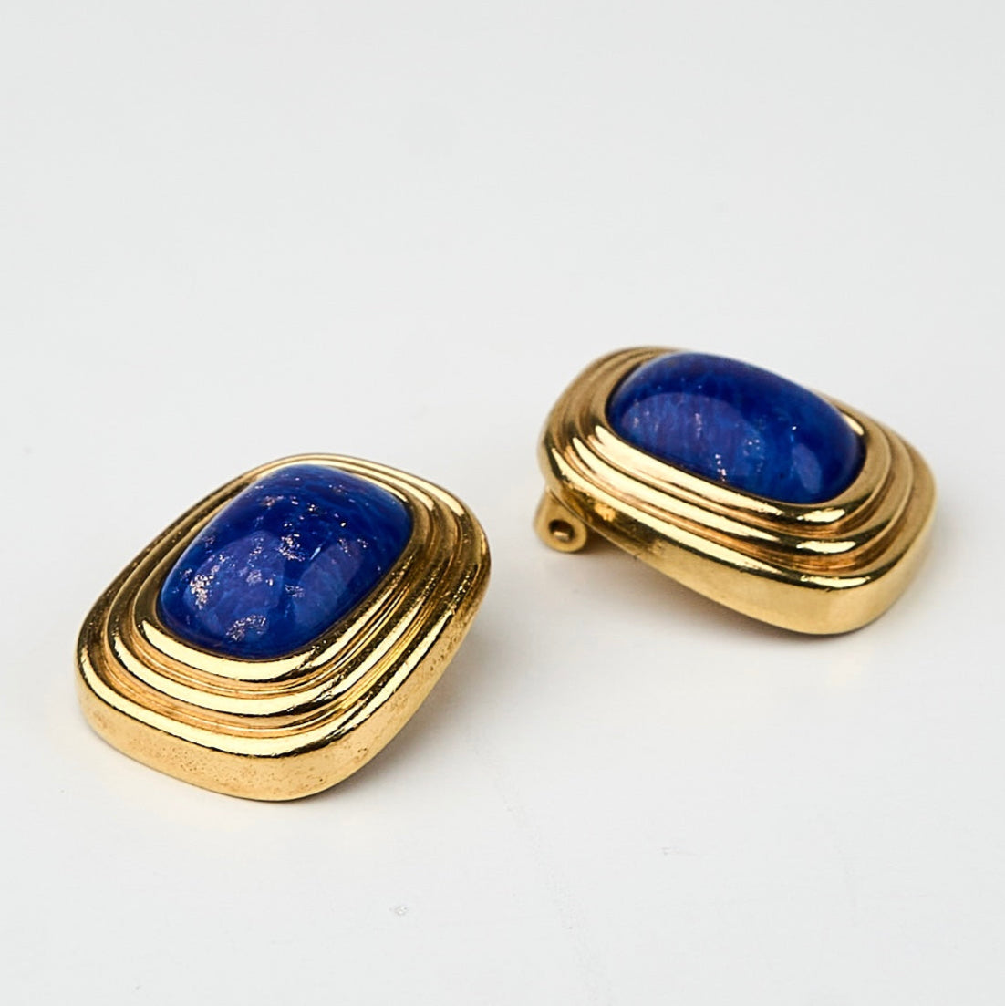 Christian Dior|Vintage Gold plated Earrings Lapis
