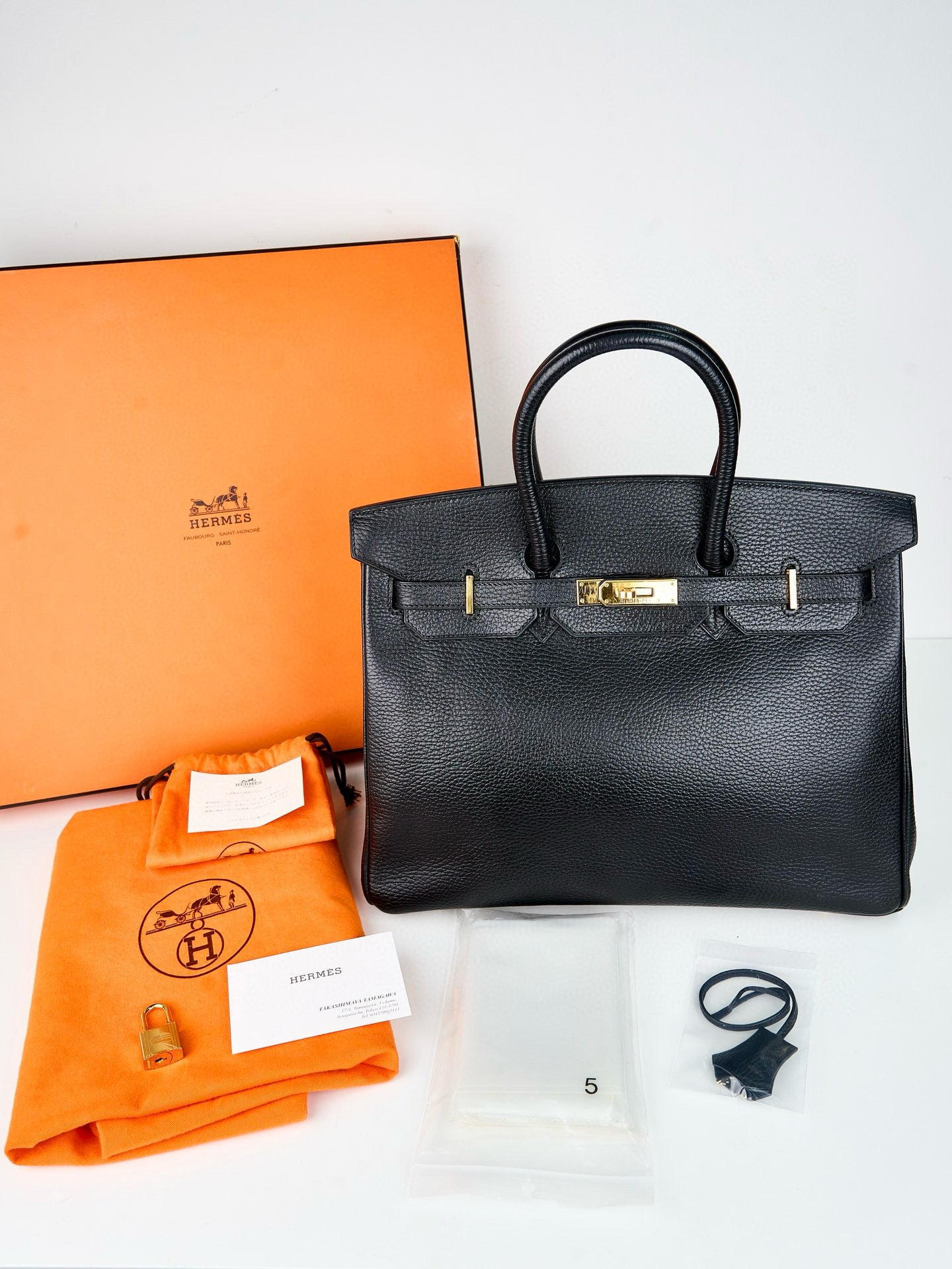 Hermes|Birkin 35 Black Vachette Ardennes 2002