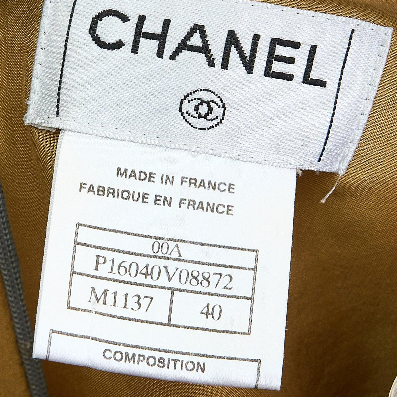 Chanel Woven Suit setup Light Brown ,size label
