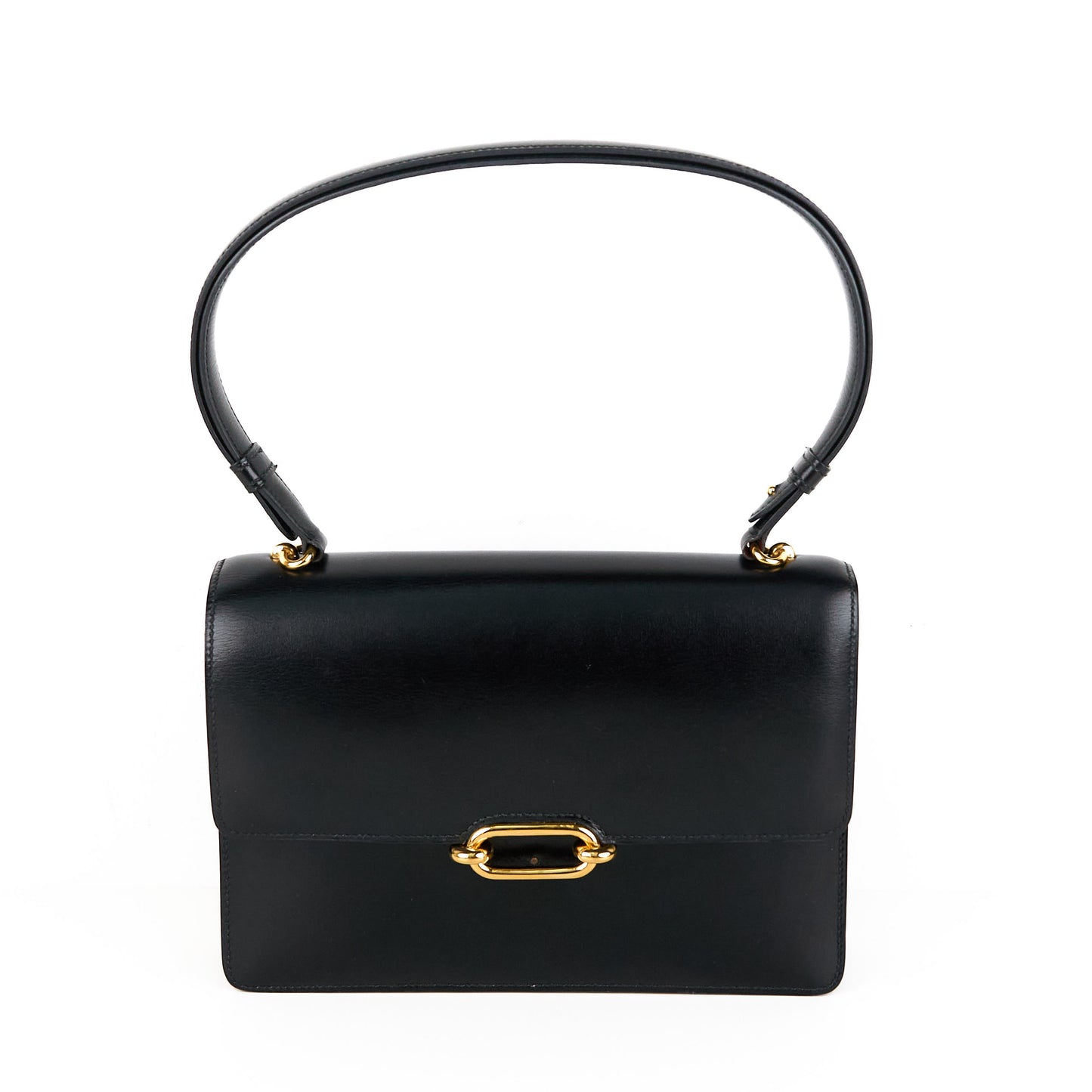Hermes|Fonsbelle shoulder bag Box Calf Black 1989