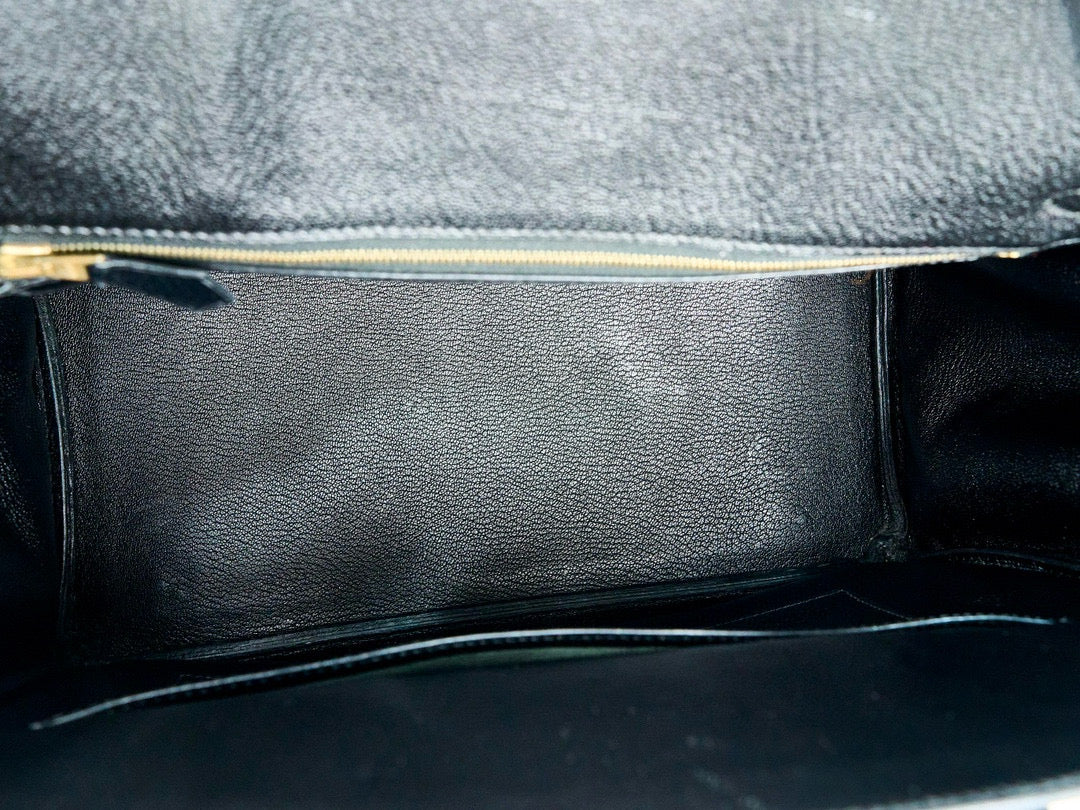 Hermes|Birkin 35 Black Vachette Ardennes 2002