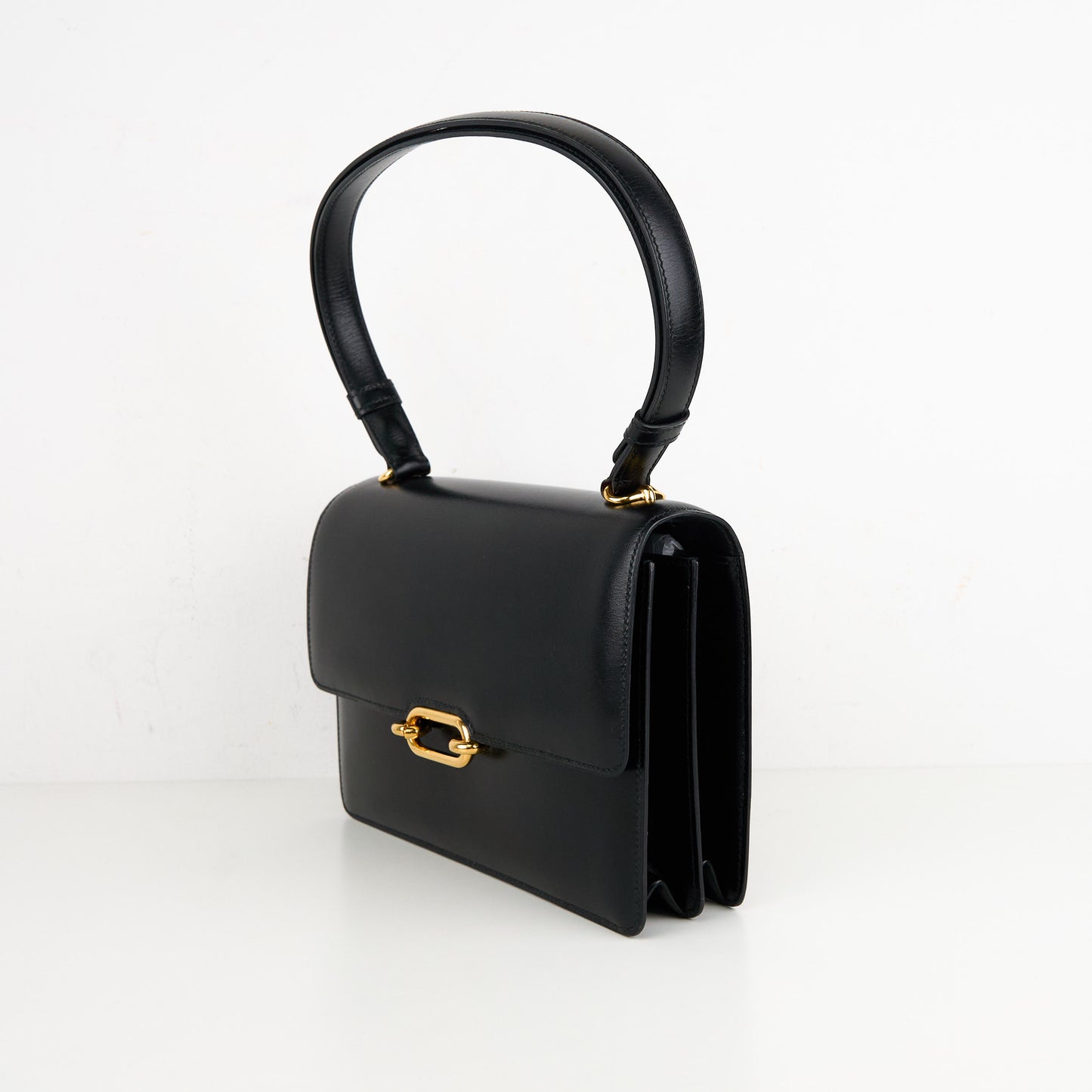 Hermes|Fonsbelle shoulder bag Box Calf Black 1989