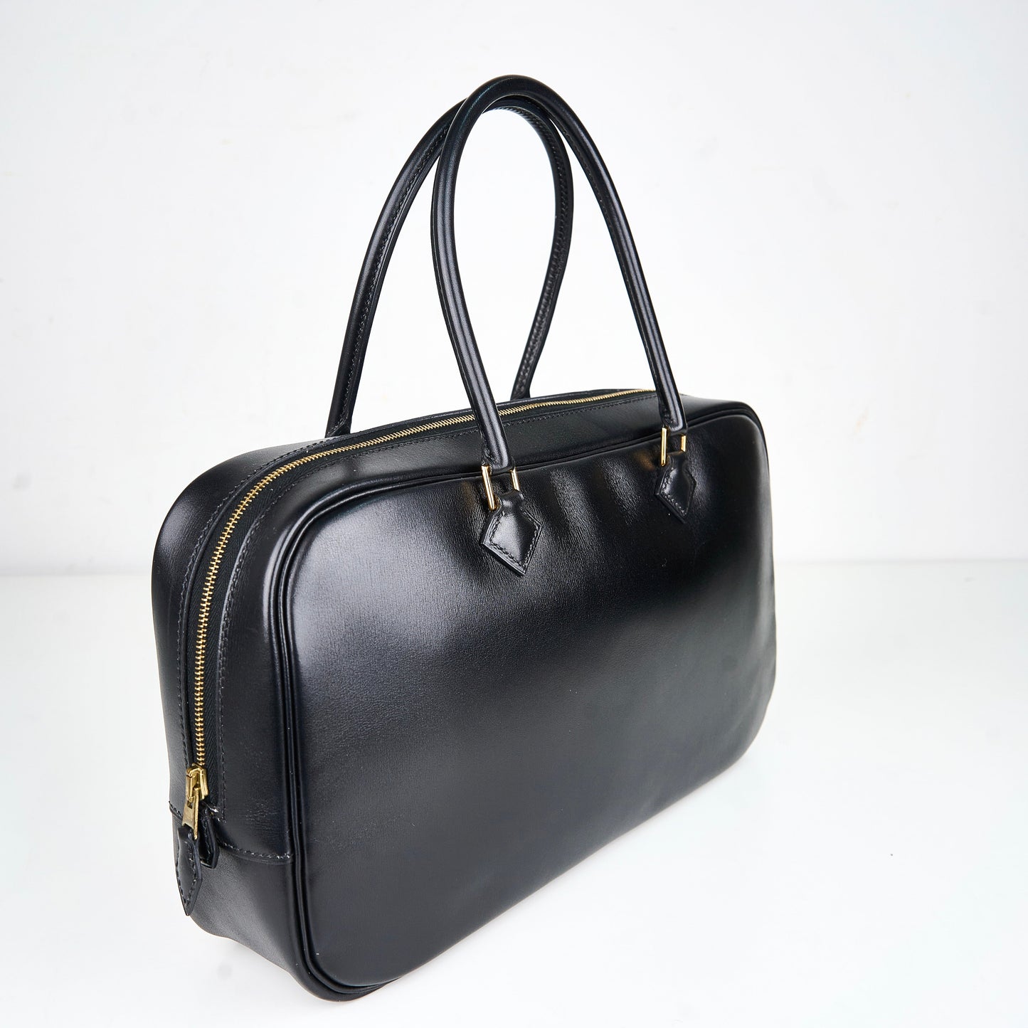 Hermes|Plume elan 28 Handbag Black Box Calf 2000