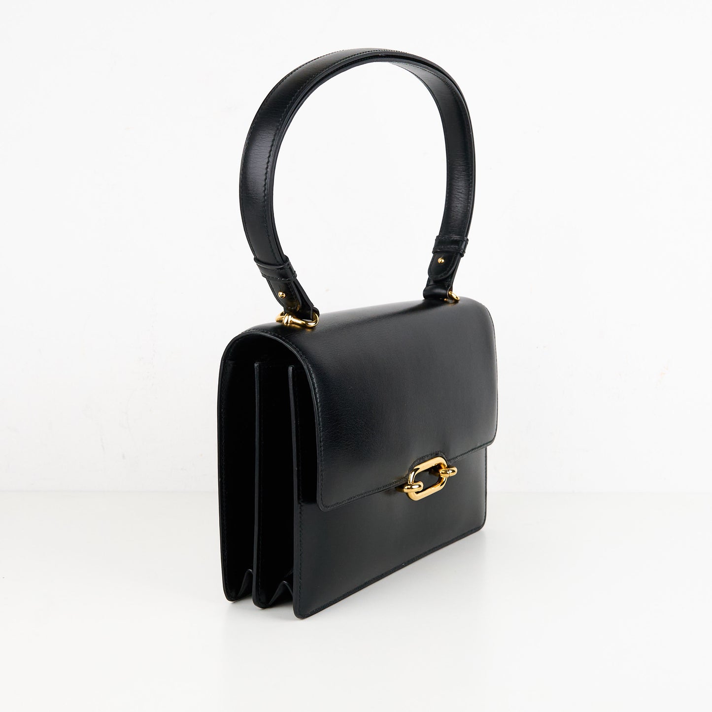 Hermes|Fonsbelle shoulder bag Box Calf Black 1989