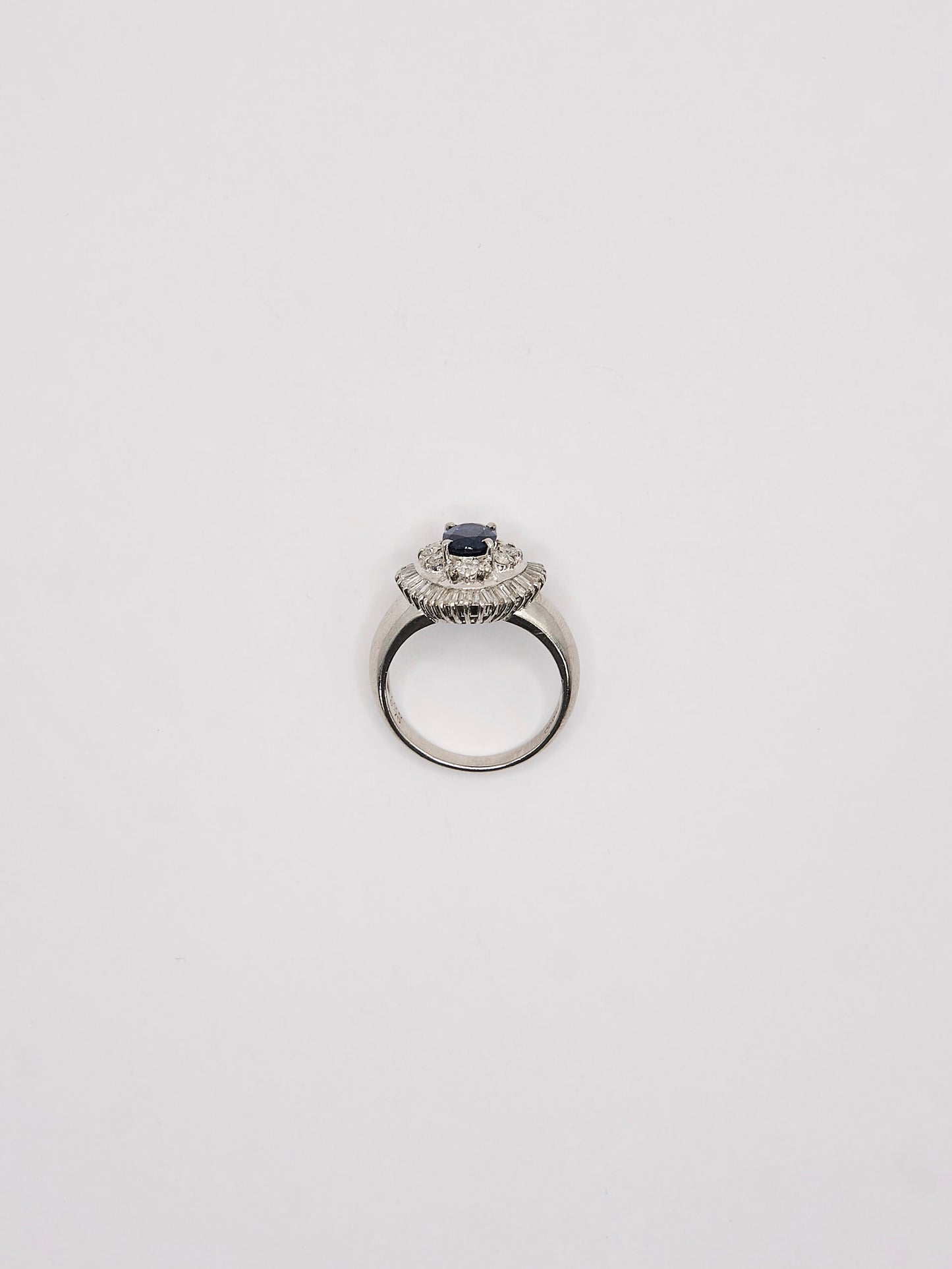 PT900 Blue Sapphire Diamond Ring #13