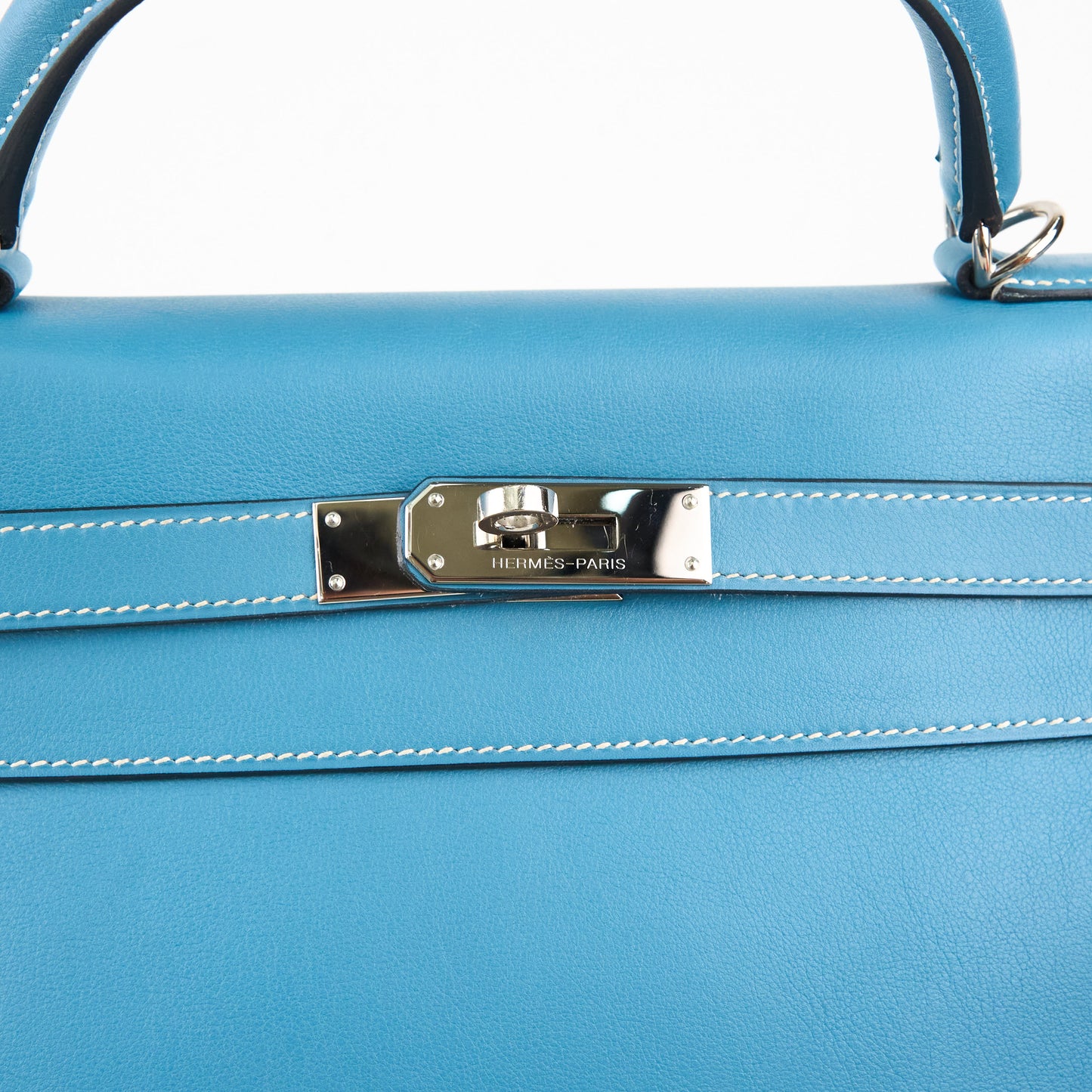 Hermes| Kelly 32 Handbag Blue Jean Swift 2005