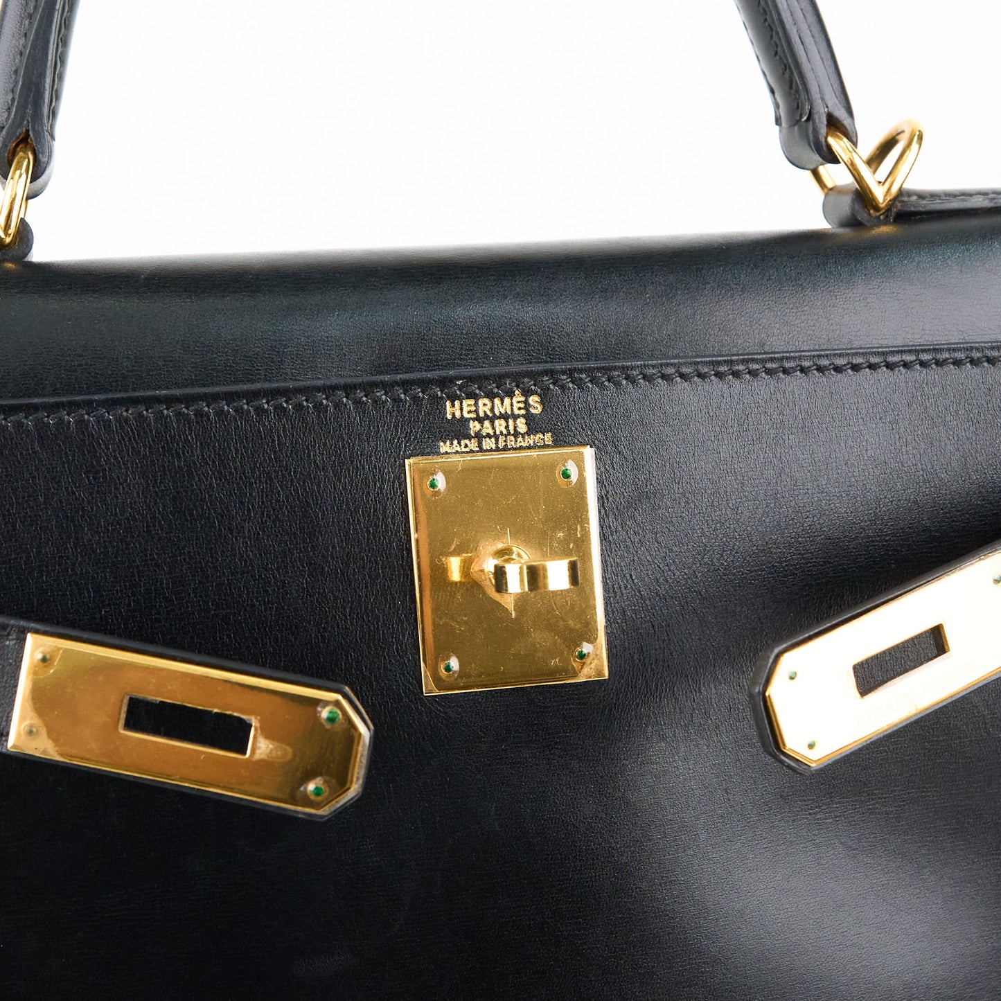 Hermes| Kelly 28 Handbag Box calf Black 2000