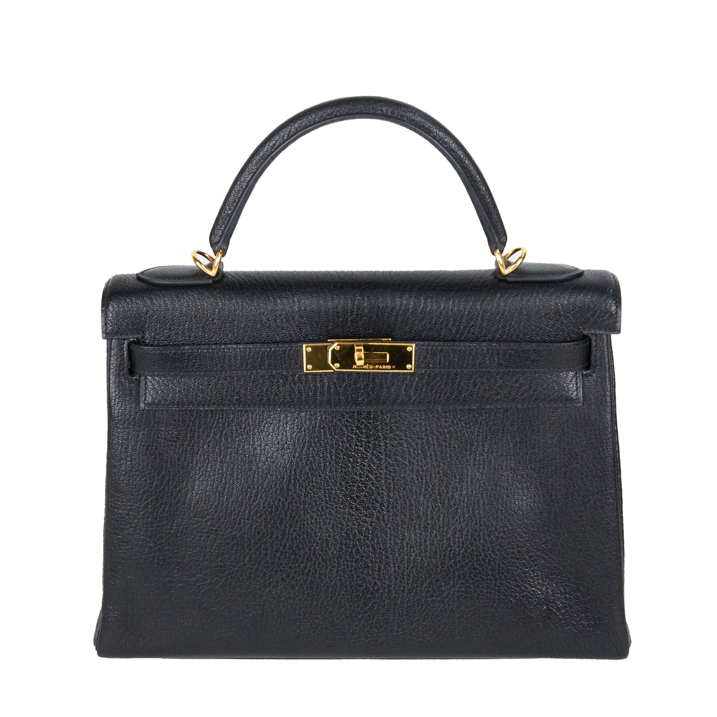 Hermes| Kelly 32 Handbag Black Cherve Mysore 2003